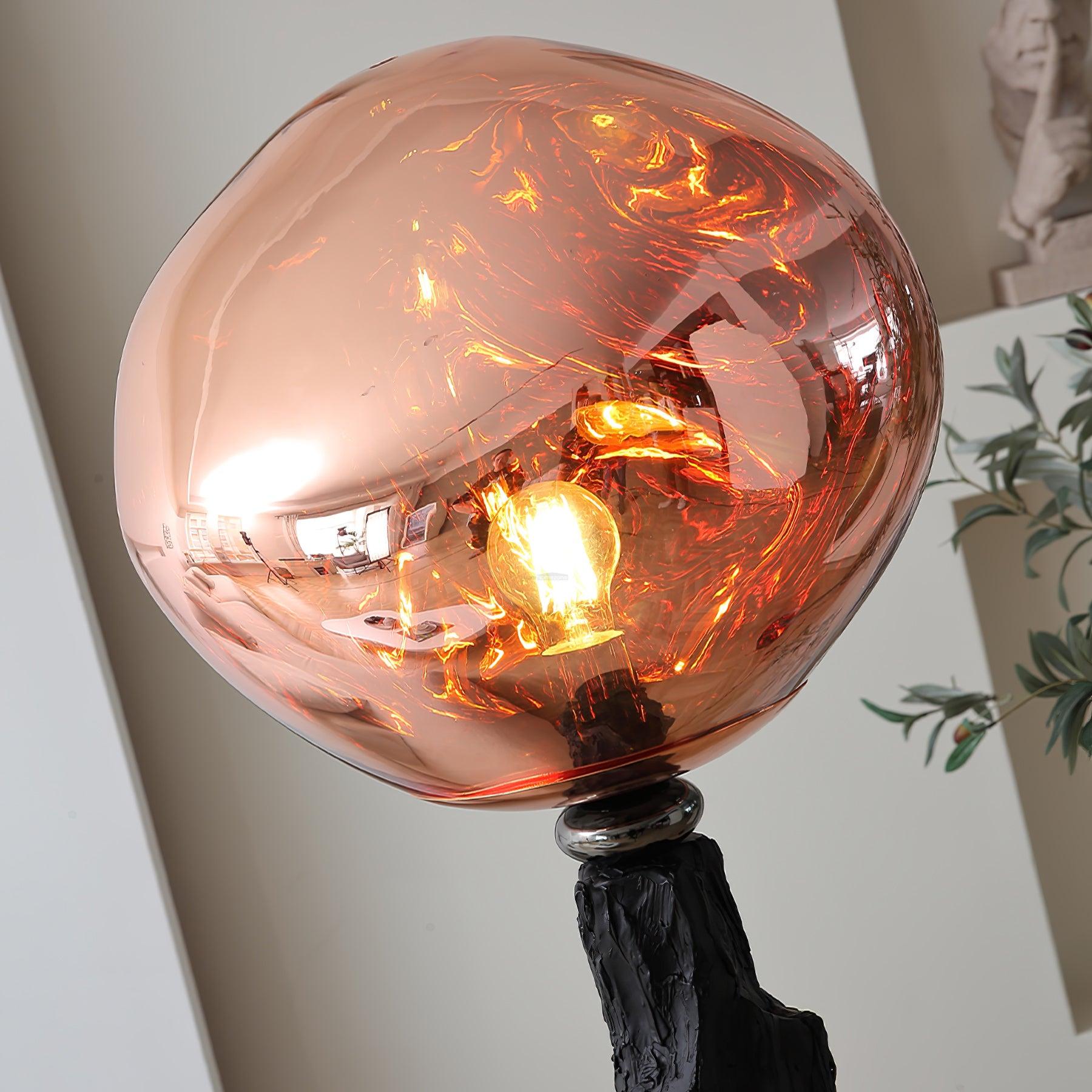 Lava Floor Lamp with Charcoal Color - Black  & Rose gold, Lava-1-Luxehomezone