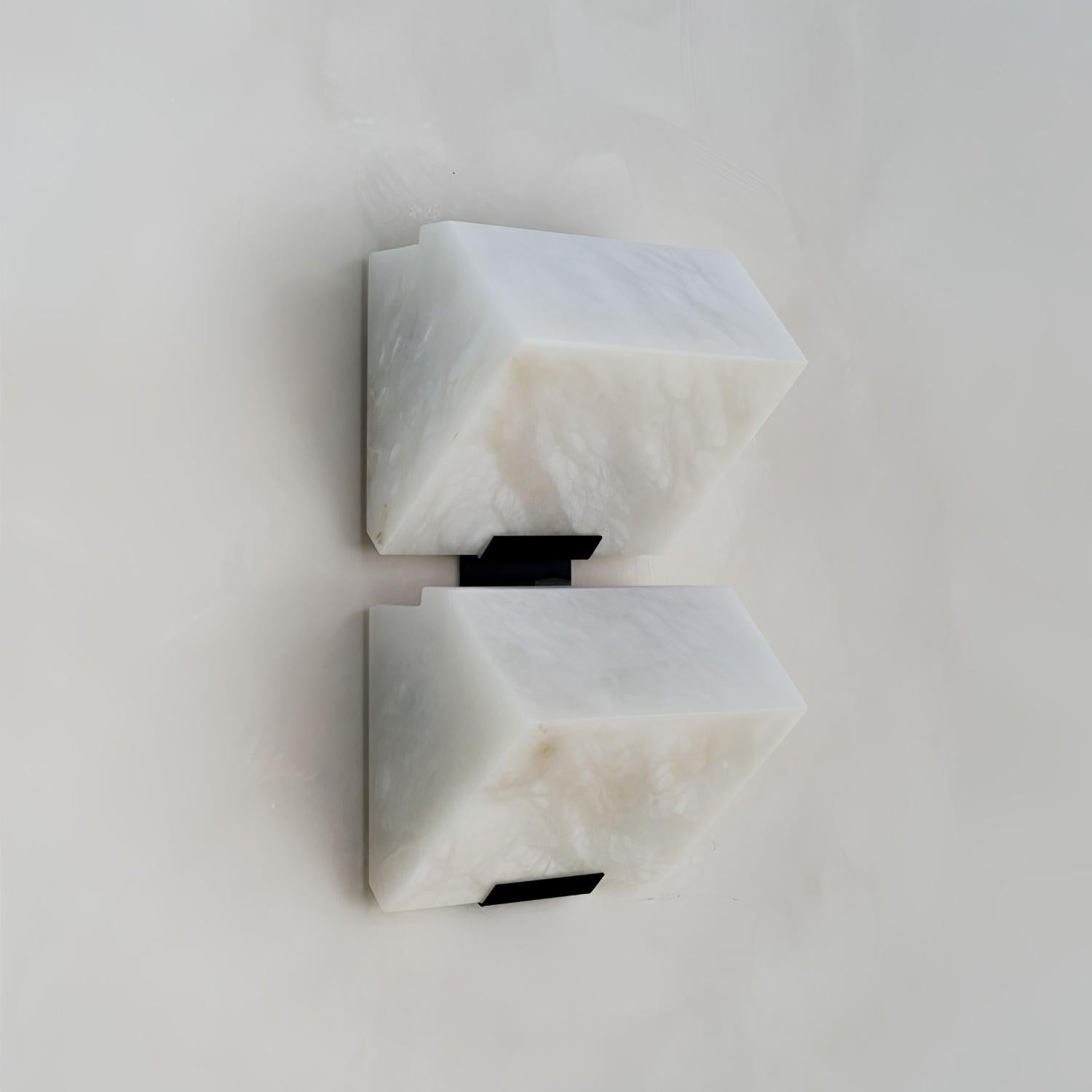 Alabaster Staircase Wall Sconce - Alabaster, Alabaster Wall Lamp-1-Luxehomezone