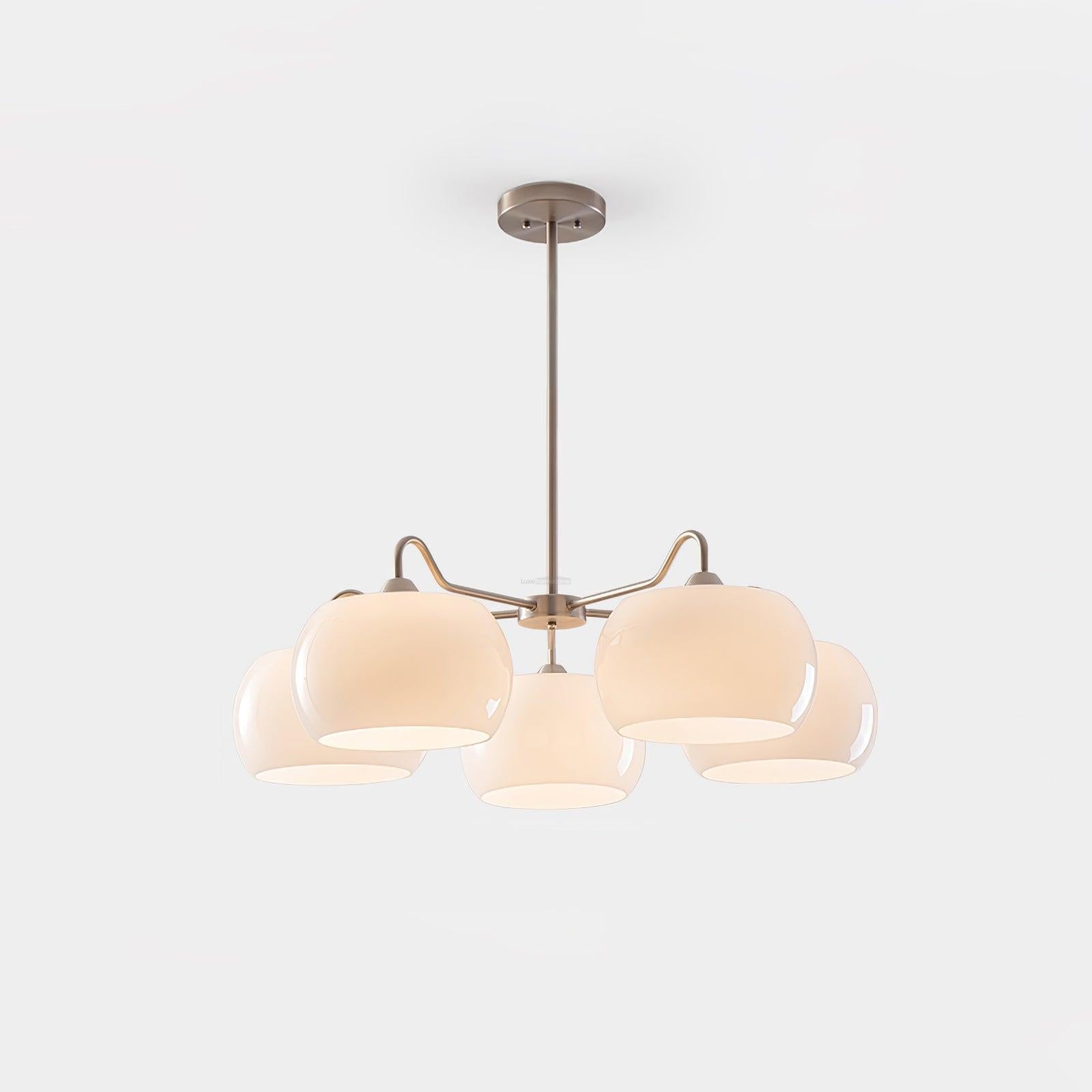 Nickel Glass Persimmon Chandelier with 3/5 heads - Glass Chandelier, Optimized, Persimmon-1-Luxehomezone