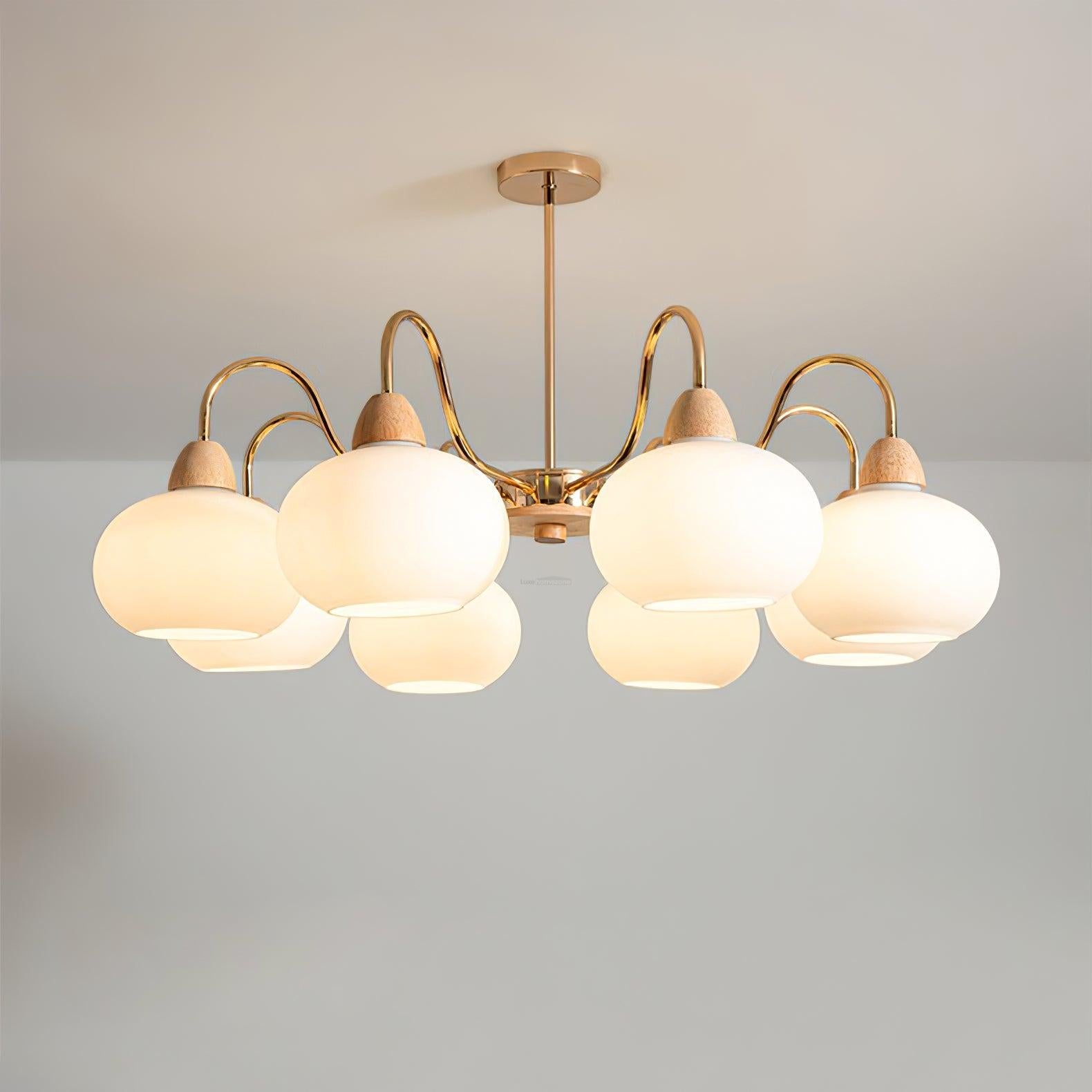 Glass Persimmon Chandelier with 3/5/6/8 heads - Glass Chandelier, Persimmon-1-Luxehomezone