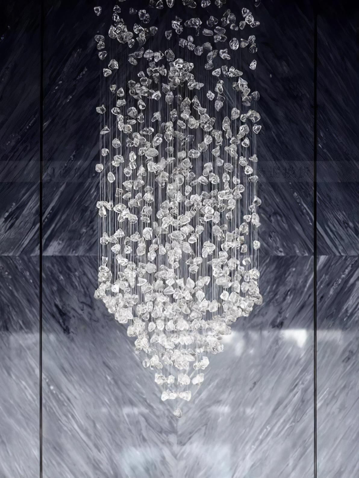 Multicolor Crystal Stone Round/Long canopy Chandelier - Helia-1-Luxehomezone