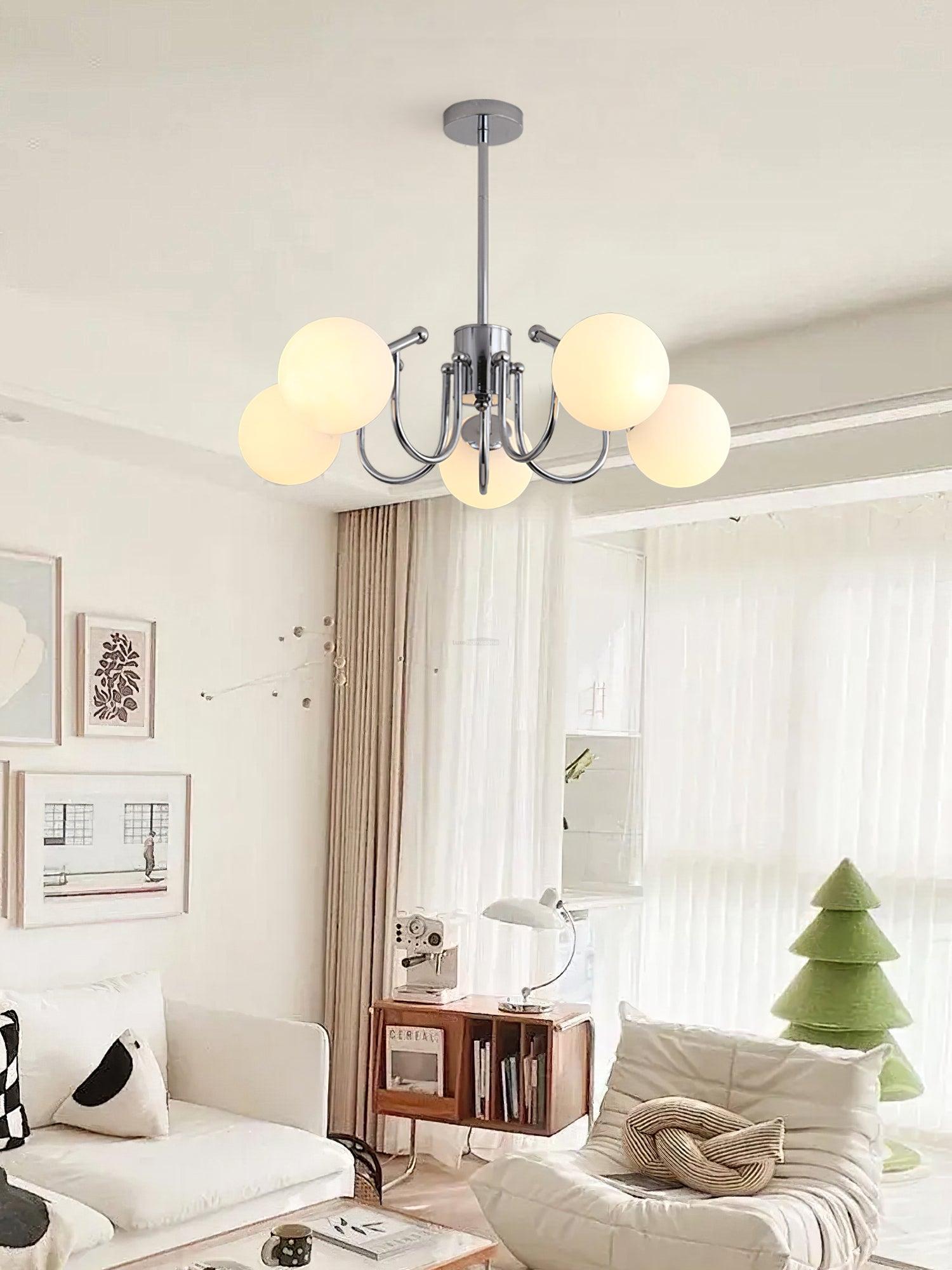 Angle Glass andelier with 3/5/6 heads - Bend-1-Luxehomezone