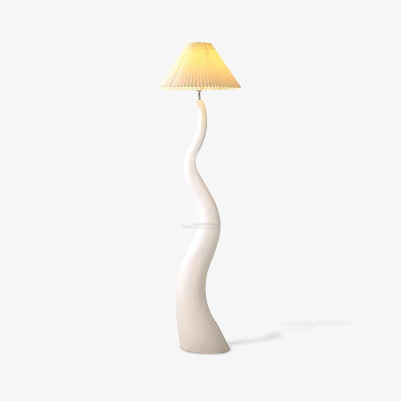 Twisted Pleated Floor Lamp ∅ 17.7″ - Fabric-1-Luxehomezone