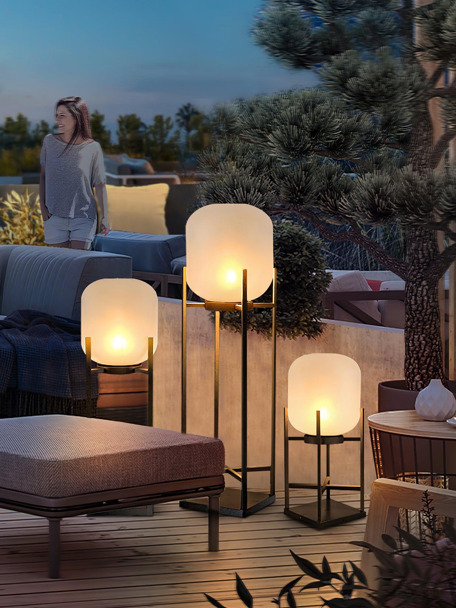Lantern Solar Floor Lamp for Outdoor - Cube-1-Luxehomezone