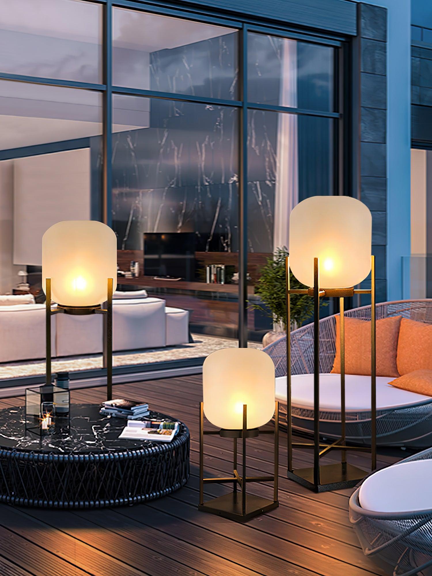 Lantern Solar Floor Lamp for Outdoor - Cube-1-Luxehomezone