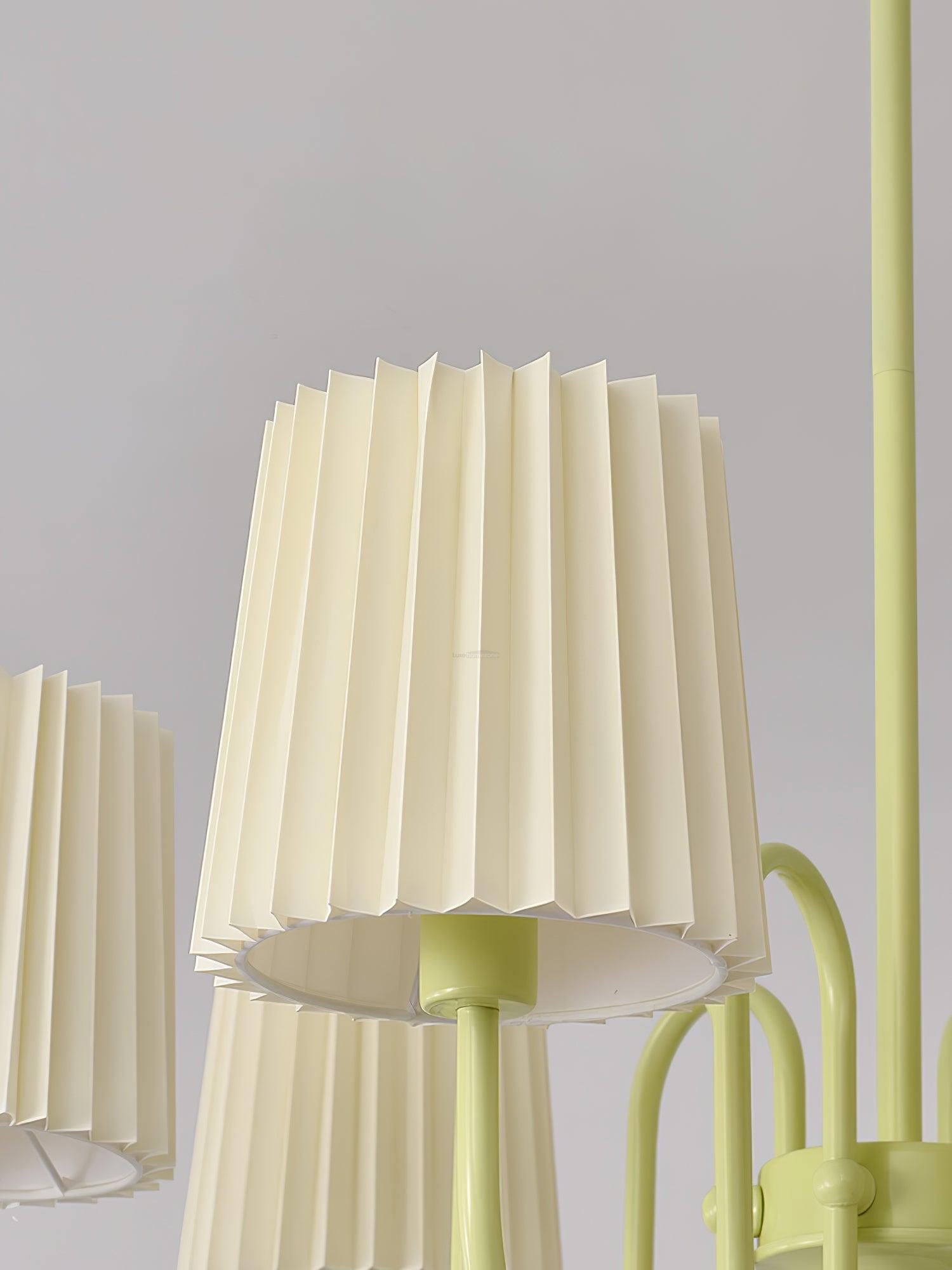 Pleated Fabric Matcha Chandelier with 4/5/6/8 heads - Variety-1-Luxehomezone