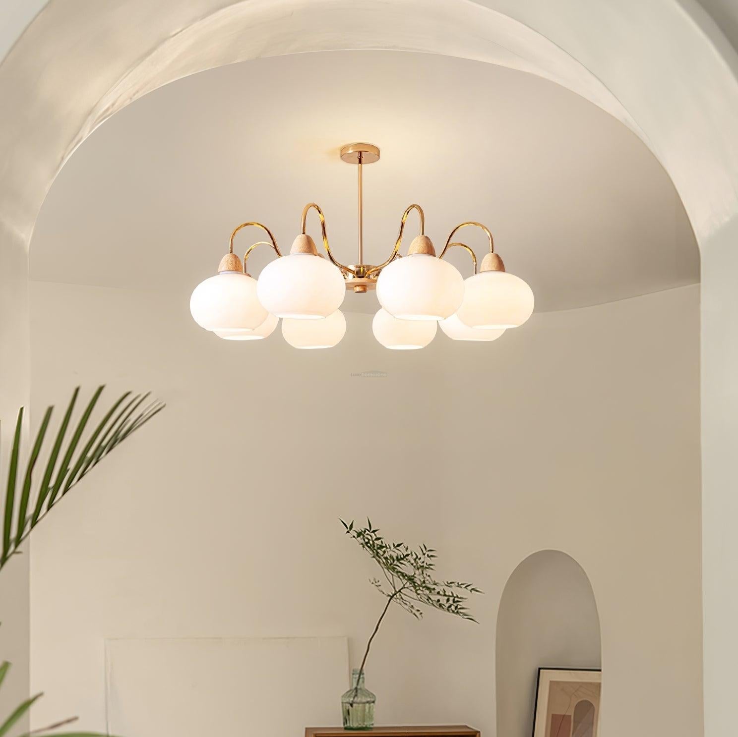Glass Persimmon Chandelier with 3/5/6/8 heads - Glass Chandelier, Persimmon-1-Luxehomezone