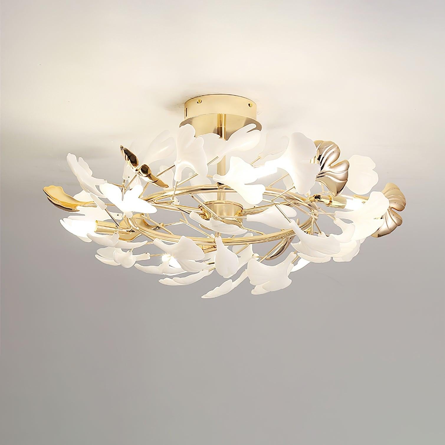 Gingko Rotating Style Ceiling Lamp - Gingko, Gingko Chandelier, Semi Flush Mounts-1-Luxehomezone