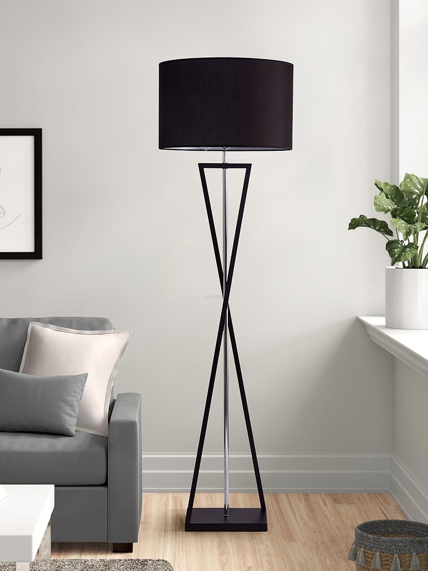 Kaden Black Floor Lamp ∅ 20.1″ - Geometry-1-Luxehomezone