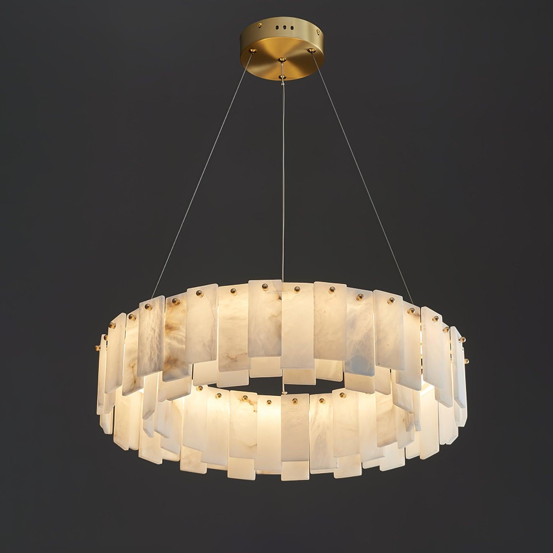 Celestial Alabaster Round/Square Chandelier - Alabaster, Alabaster Chandelier-1-Luxehomezone