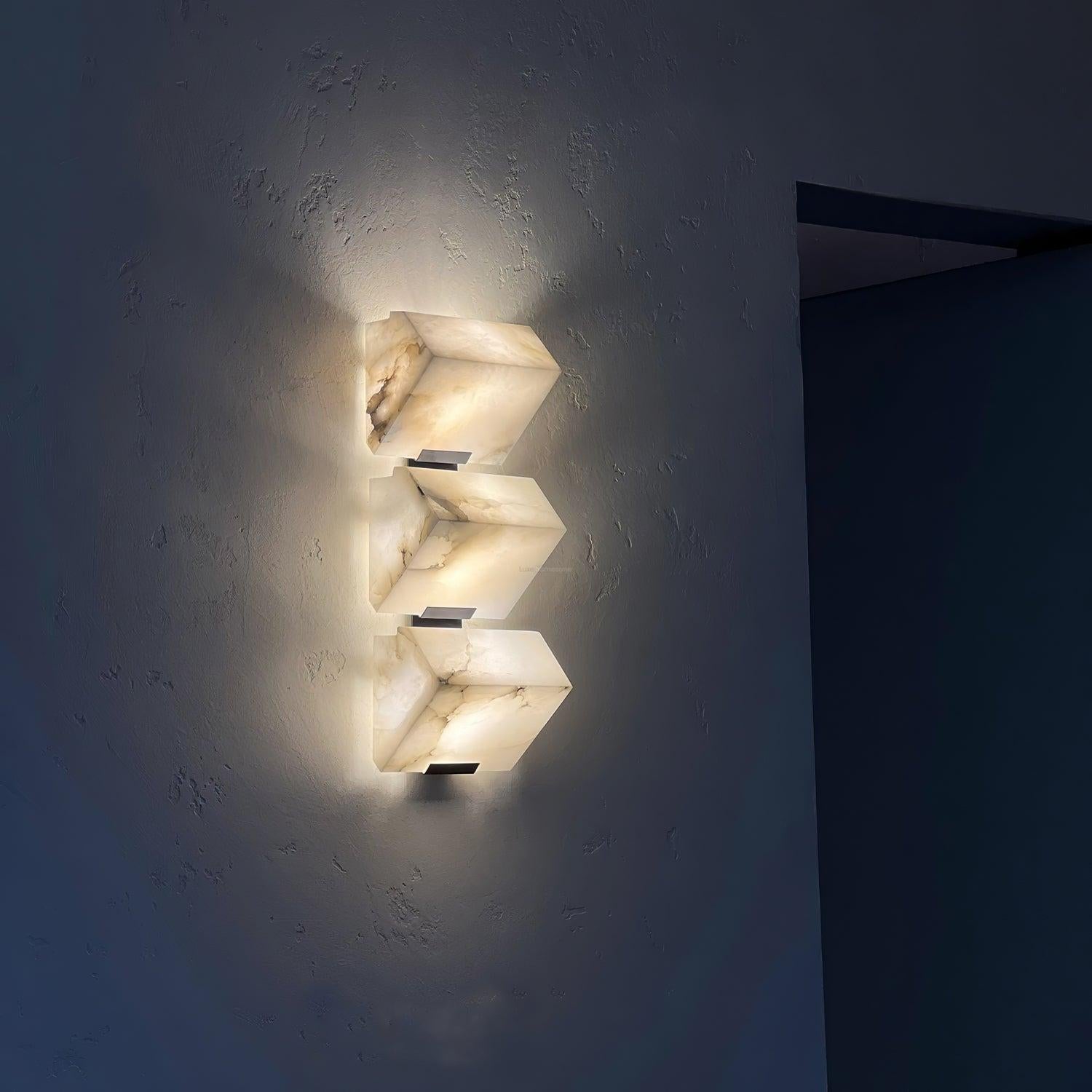 Alabaster Staircase Wall Sconce - Alabaster, Alabaster Wall Lamp-1-Luxehomezone