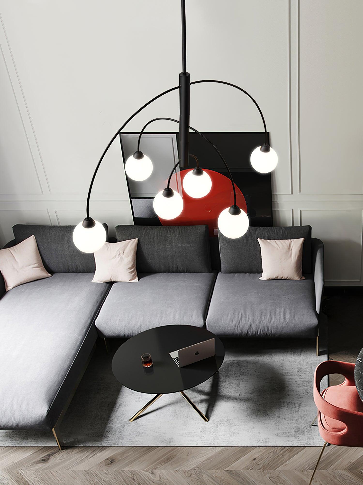 Prescott Chandelier with 4/6/8 heads - Bend, Marshmallow Chandelier-1-Luxehomezone