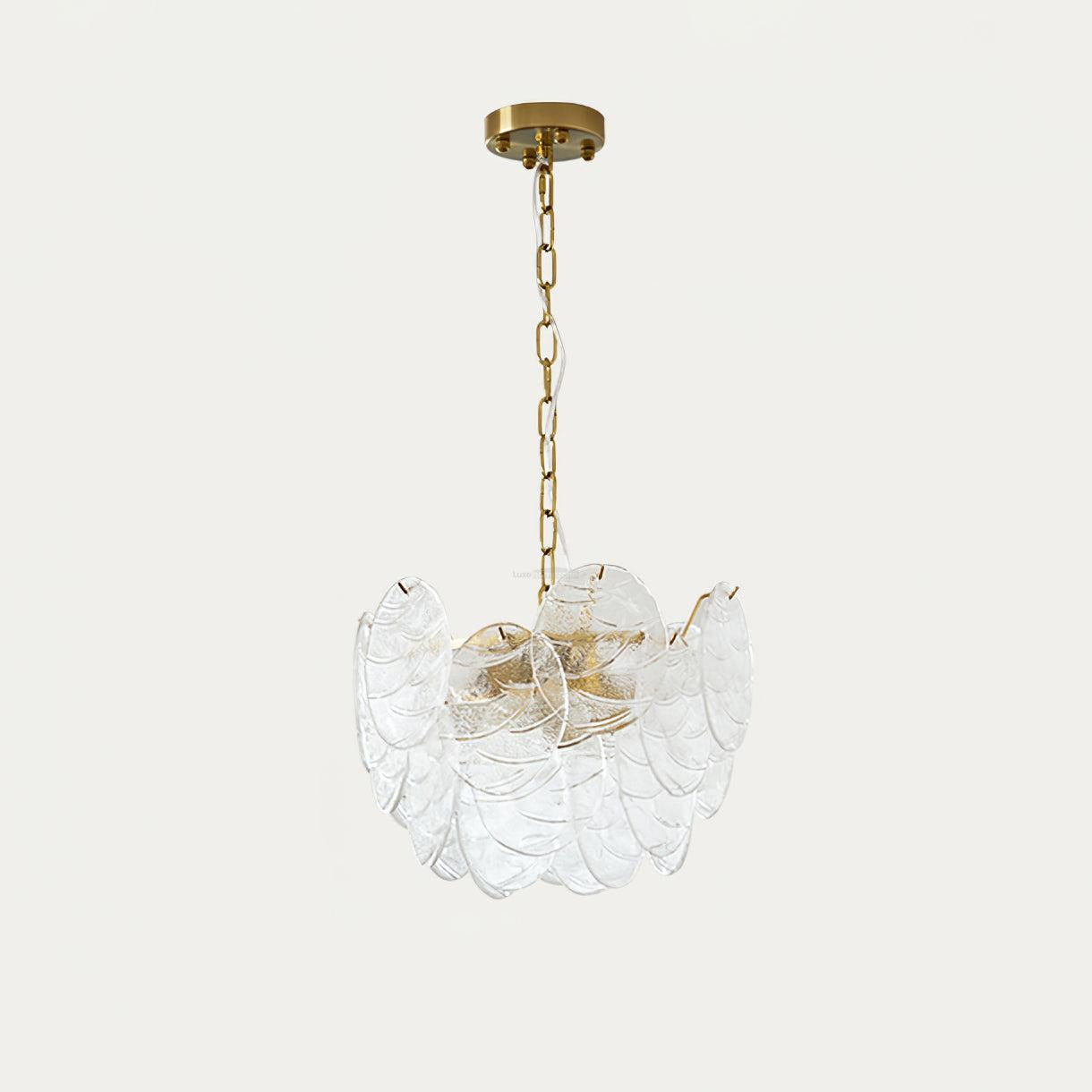 Victorian Disc Round Chandelier - Gold & Clear-1-Luxehomezone
