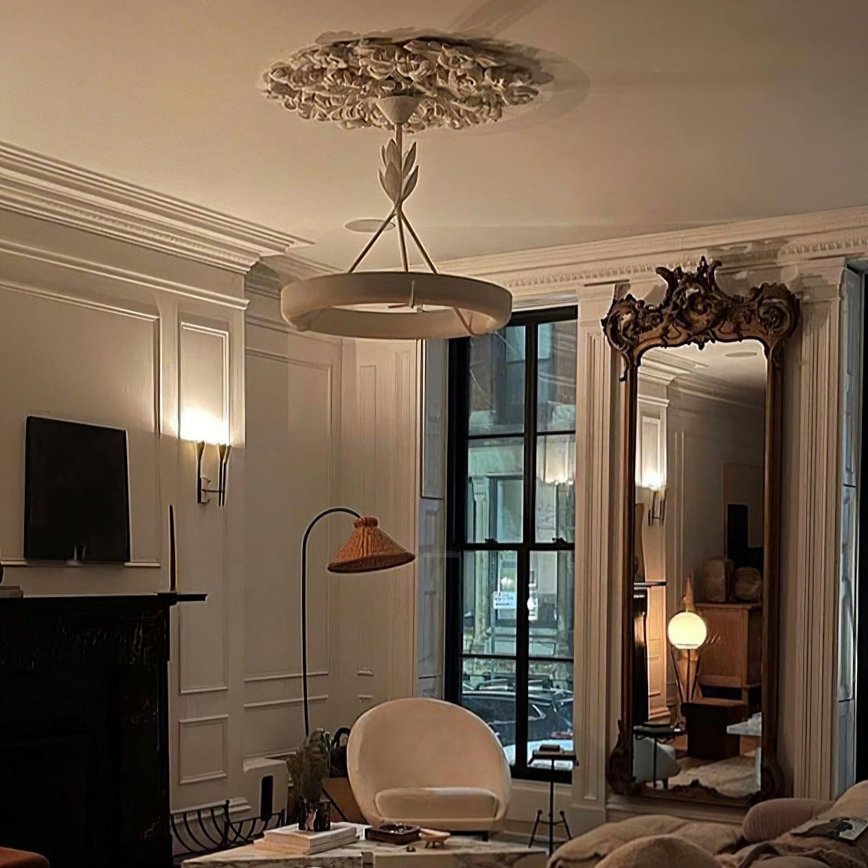 Tinsley Plaster Chandelier ∅ 23.6″/31.5'' - Alabaster, Alabaster Chandelier, Alabaster Pendant, Unknown-1-Luxehomezone
