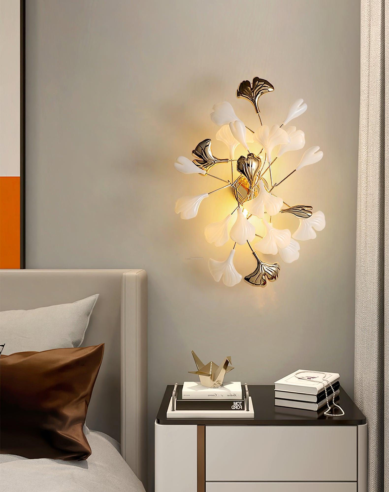 Gingko Wall Lamp with Leaves - Luxehomezone