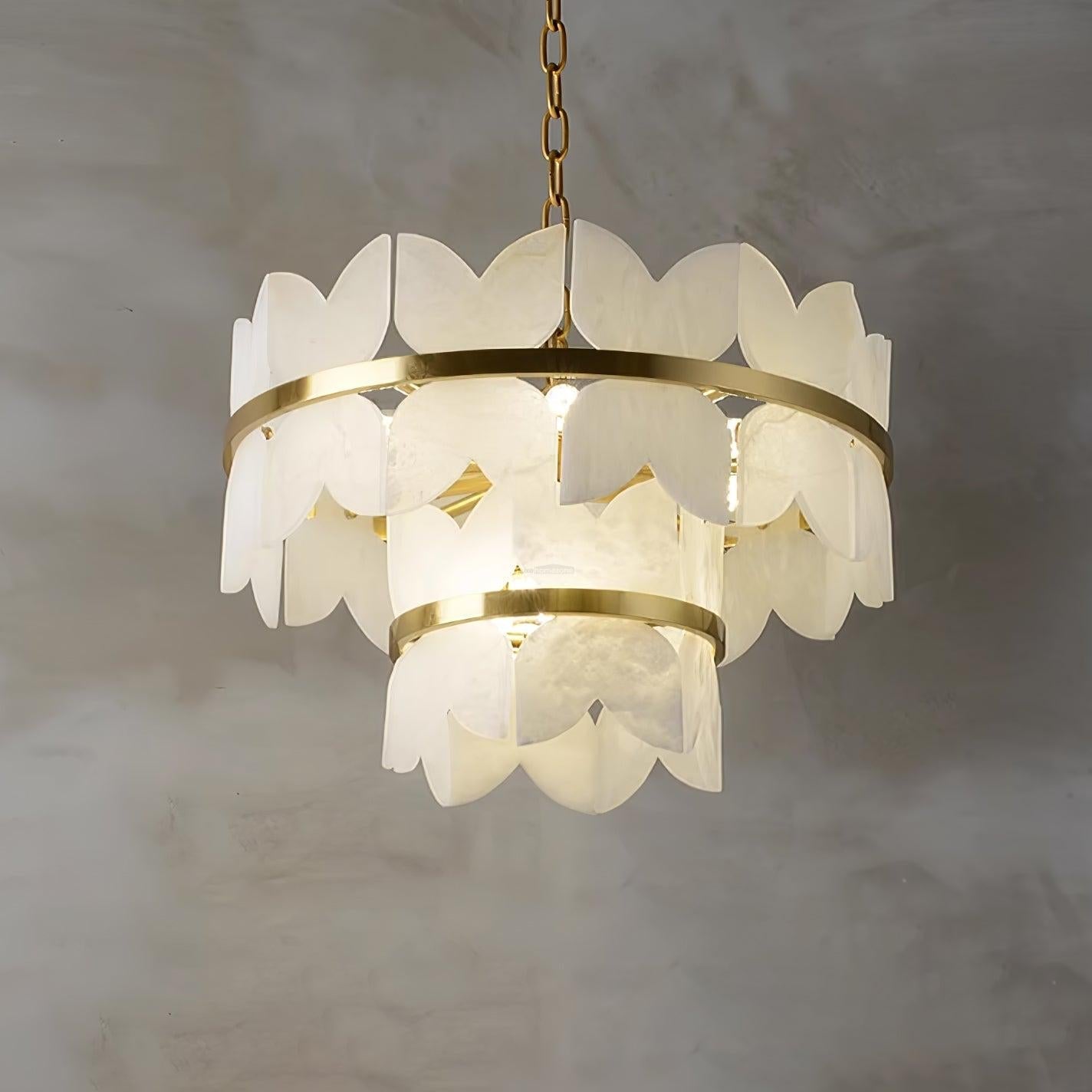 Alabaster Cloudscape Chandelier with 1/2 layer - Alabaster, Alabaster Chandelier-1-Luxehomezone