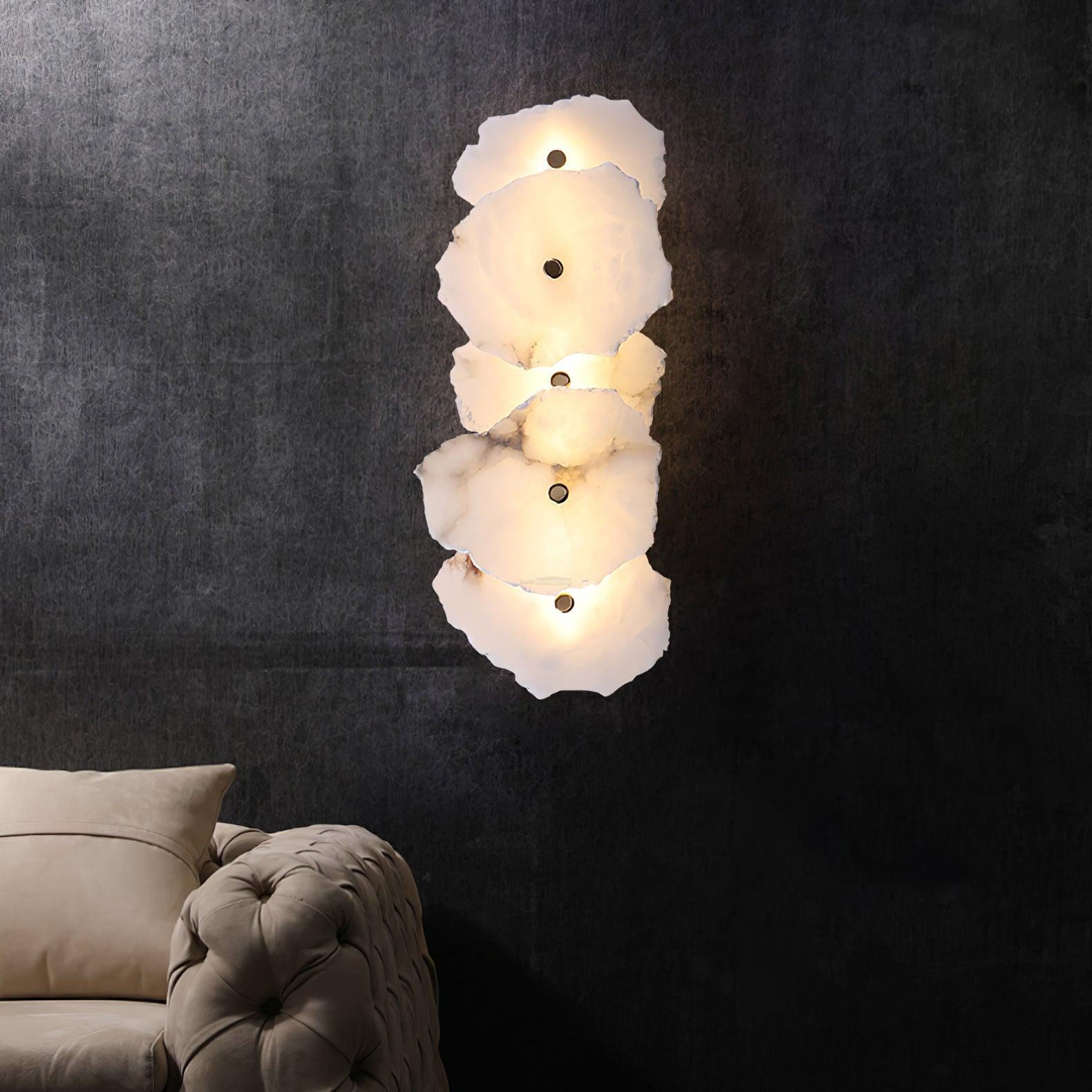 Petra Wall Sconce Alabaster - Alabaster, Alabaster Wall Lamp-1-Luxehomezone