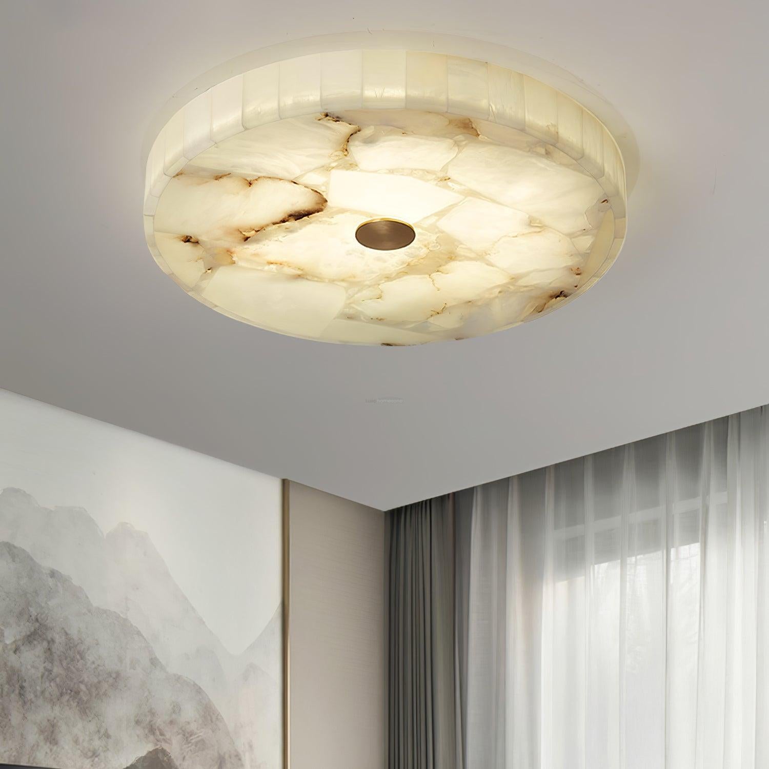 Round Alabaster Ceiling Lamp - Alabaster-1-Luxehomezone