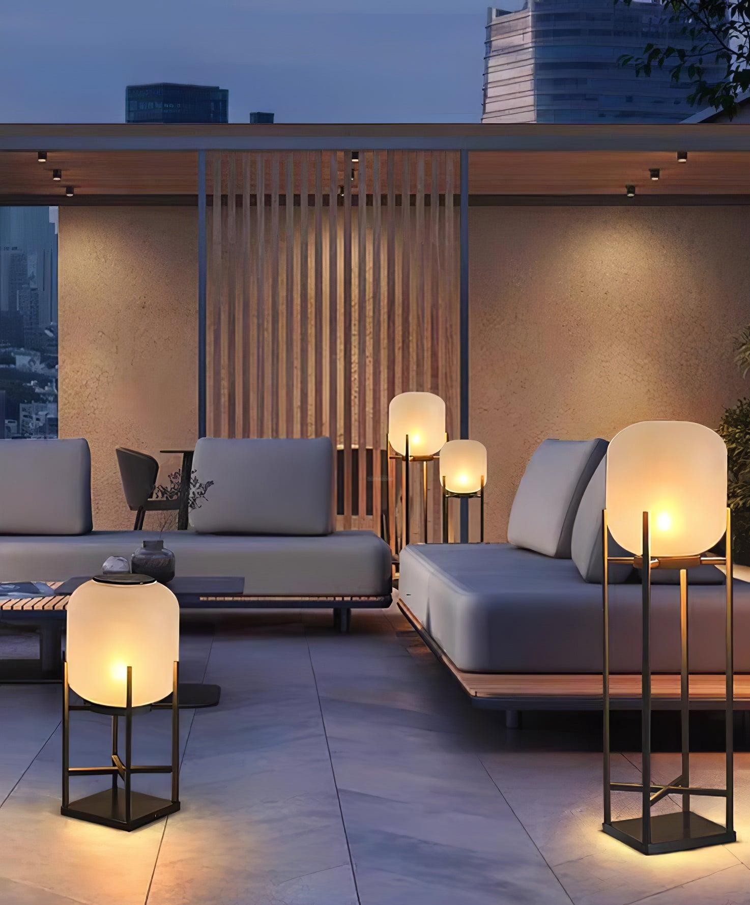 Lantern Solar Floor Lamp for Outdoor - Cube-1-Luxehomezone