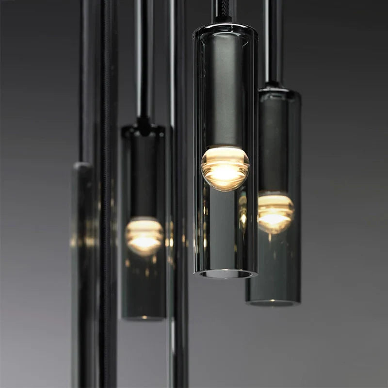 Radiant Stairway Smoky Gray Pendant Chandelier (10 Lights)