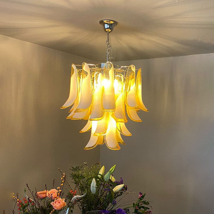 Lumis Murano Round Chandelier 20" Amber