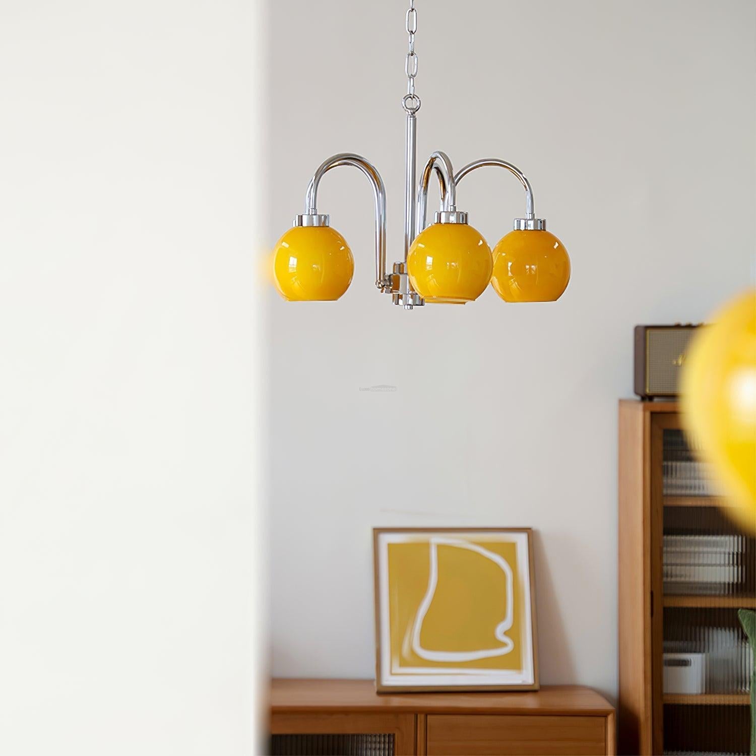 Loa Chandeliers with 3/4/5 heads - Glass Chandelier, Persimmon-1-Luxehomezone