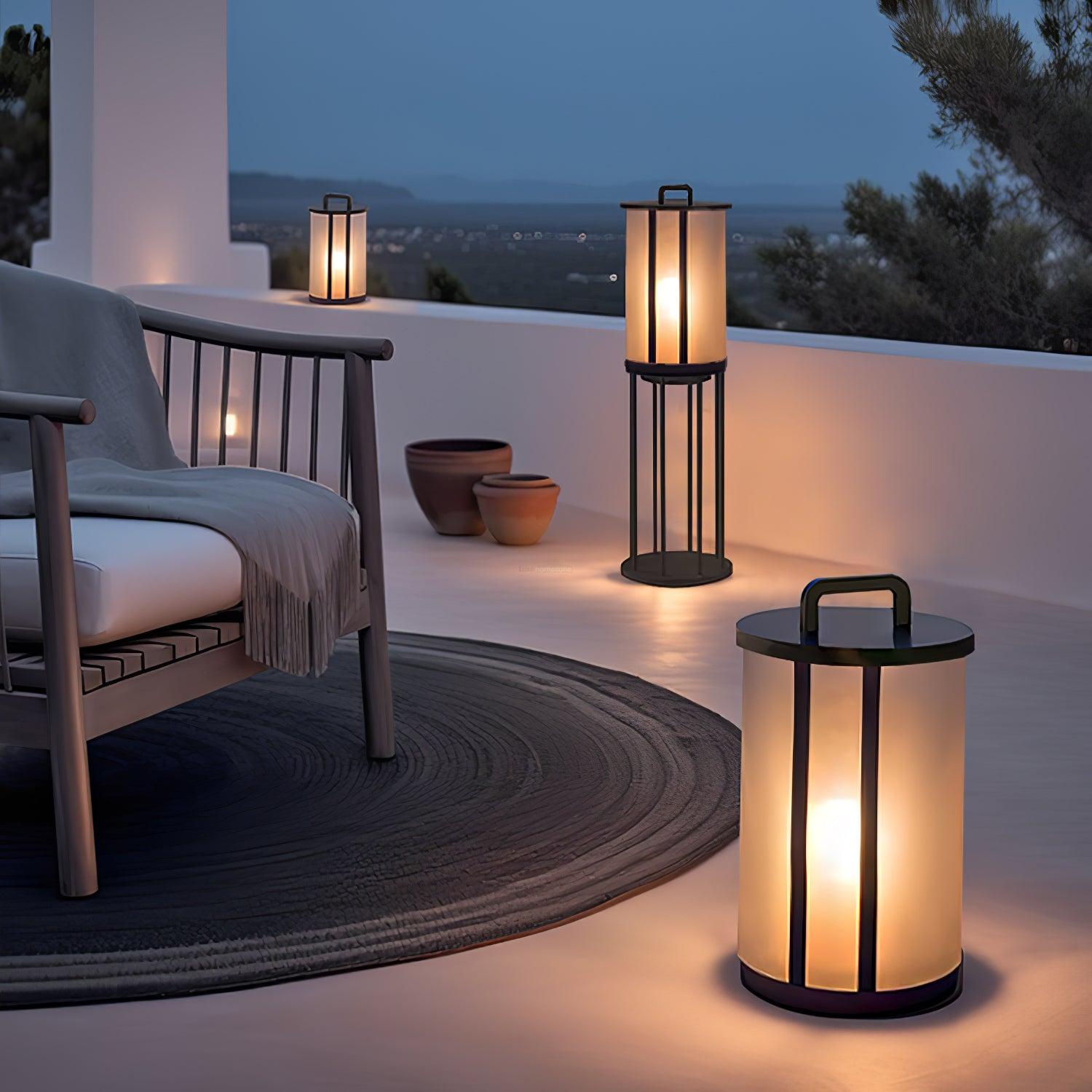 Round Pillar Acrylic Lantern Lamp for Outdoor - Luxehomezone