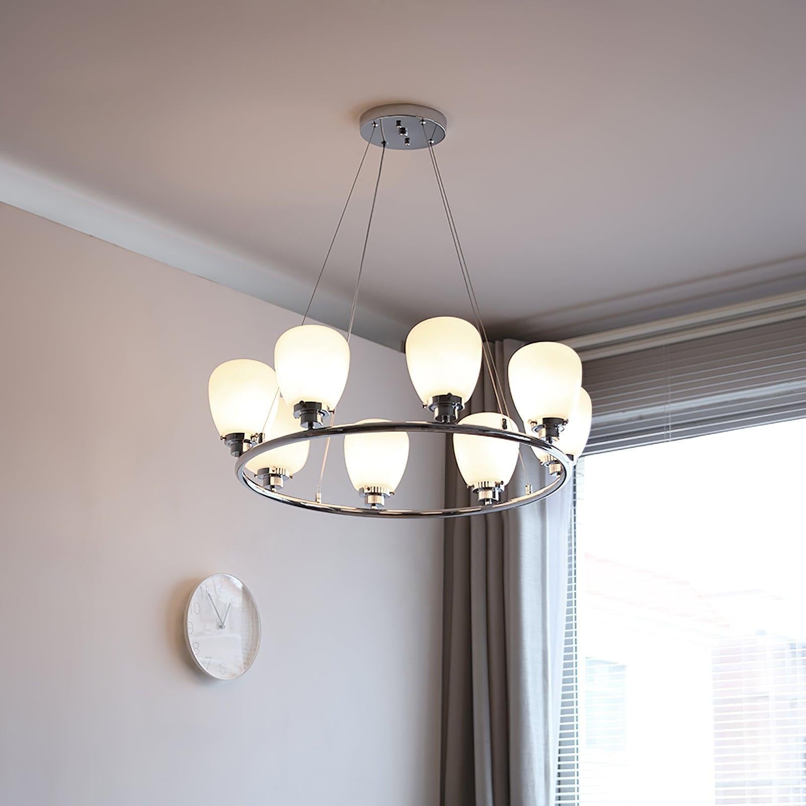 Werner Chandelier ∅ 17.7″ - Bend, Marshmallow Chandelier-1-Luxehomezone