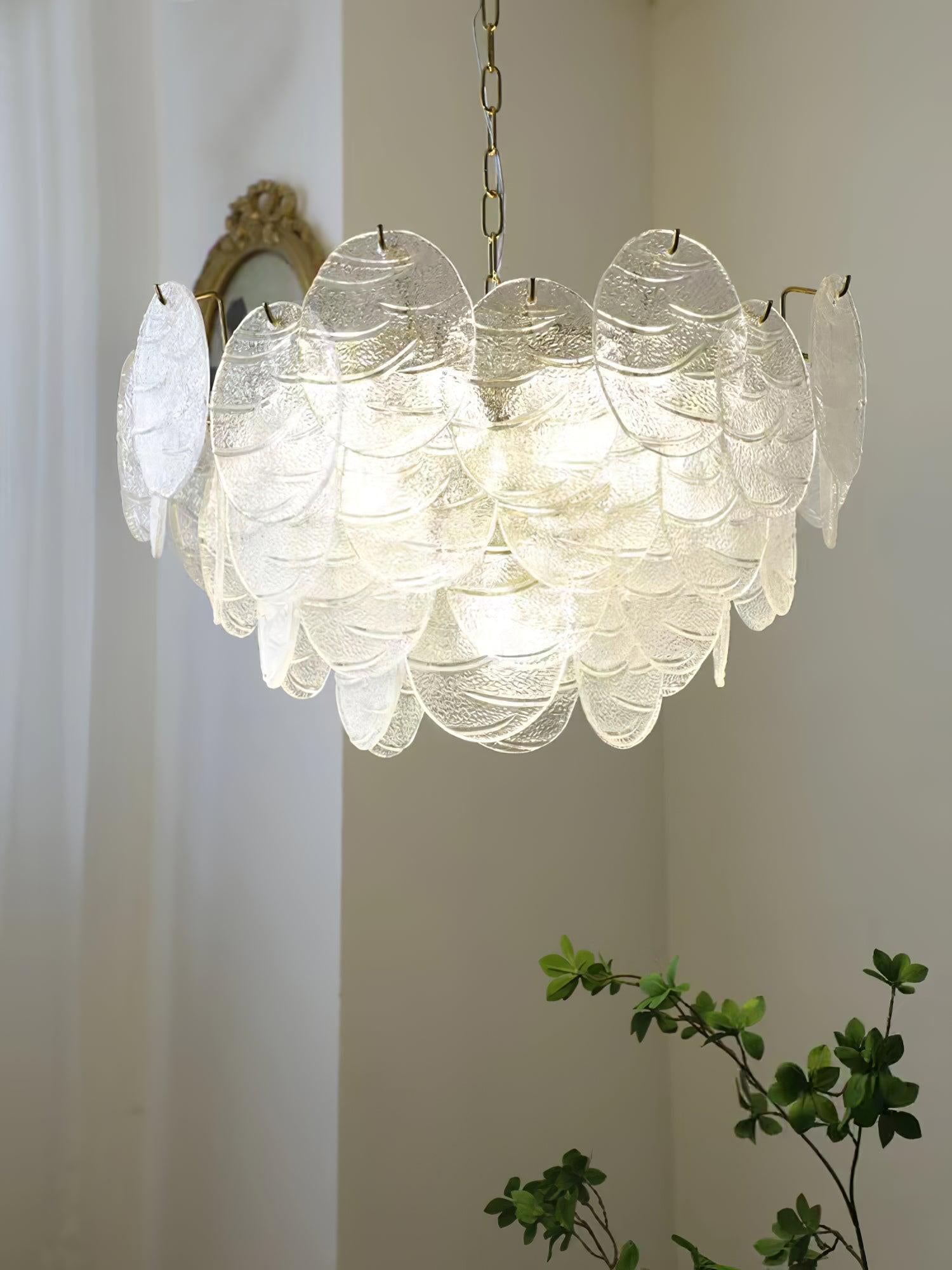 Glass Disc Chandelier with 4/6/9/12 heads - Cylinder-1-Luxehomezone
