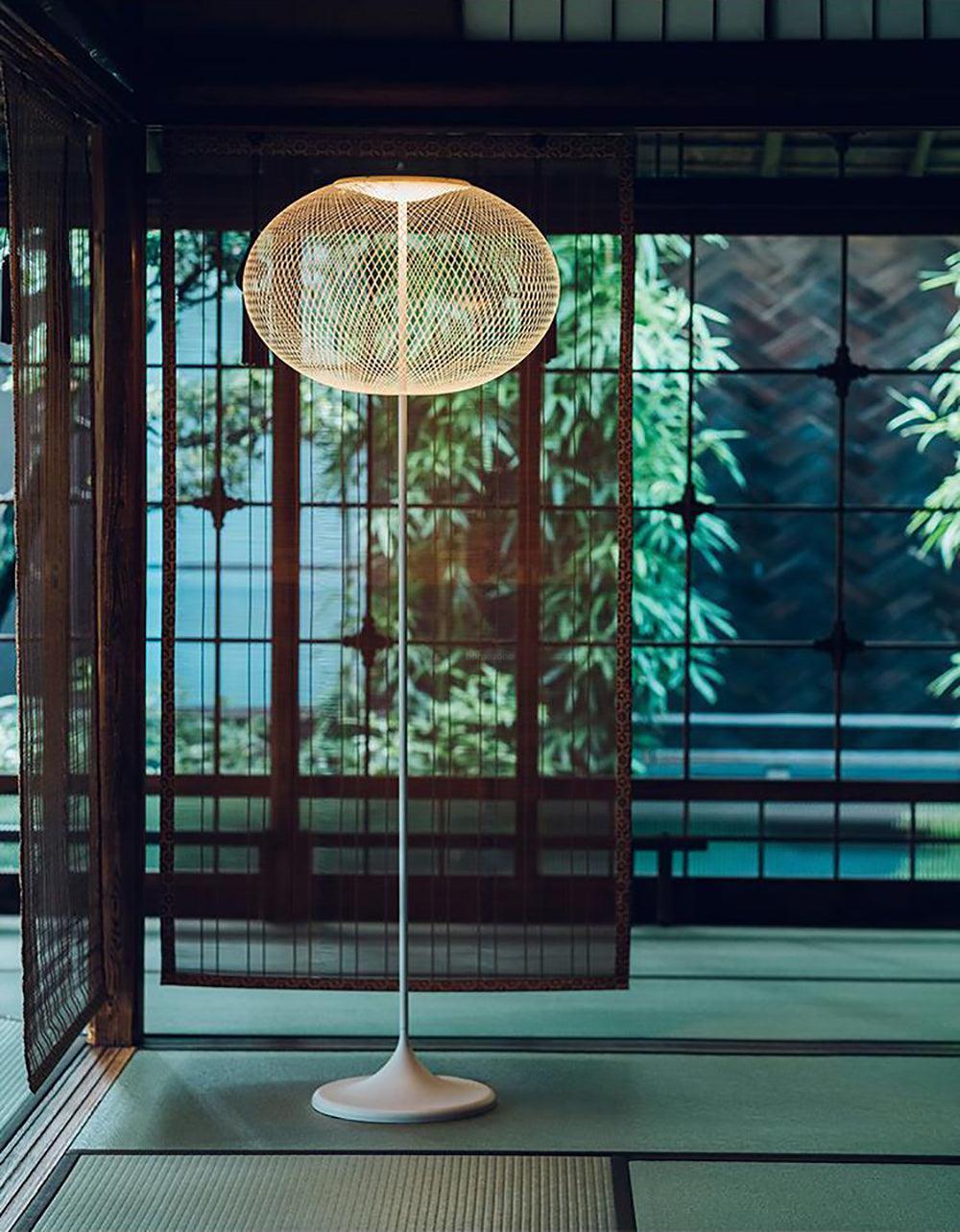 Metallic Meshwork Floor Lamp  ∅ 19.7″ - Metallic Meshwork-1-Luxehomezone