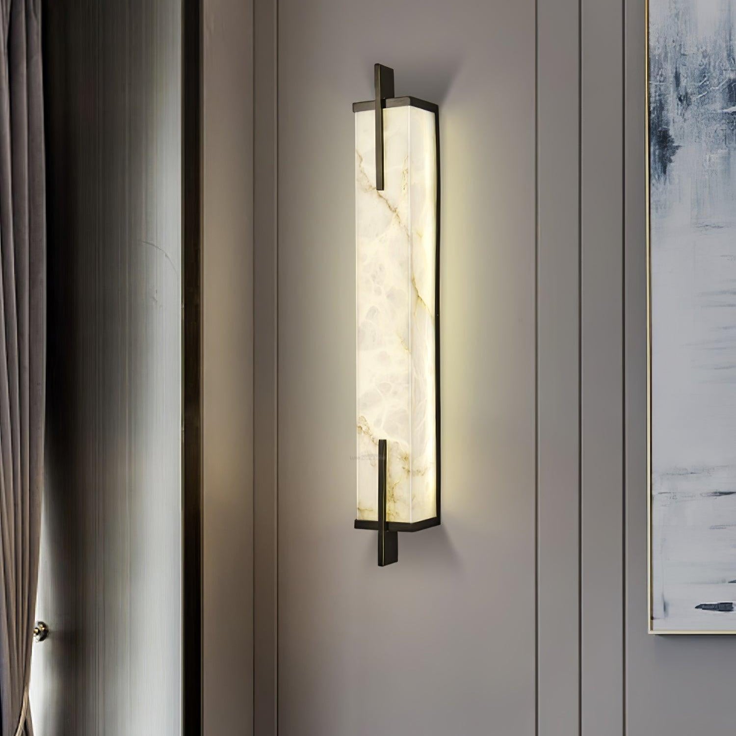 Calliope Wall Lamp Alabaster - Alabaster, Alabaster Wall Lamp-1-Luxehomezone