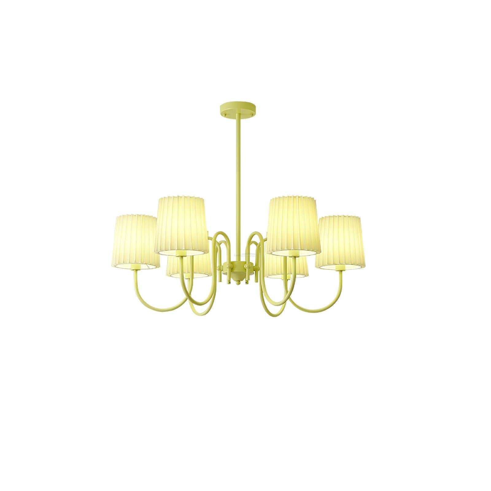 Pleated Fabric Matcha Chandelier with 4/5/6/8 heads - Variety-1-Luxehomezone
