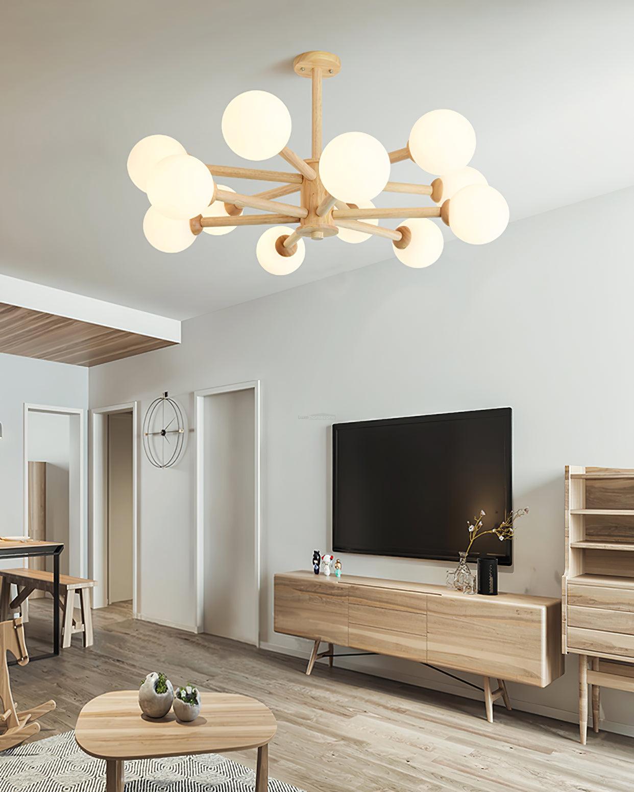 Kozan Wooden Chandelier with 6/8/10/12 heads - Frown-1-Luxehomezone