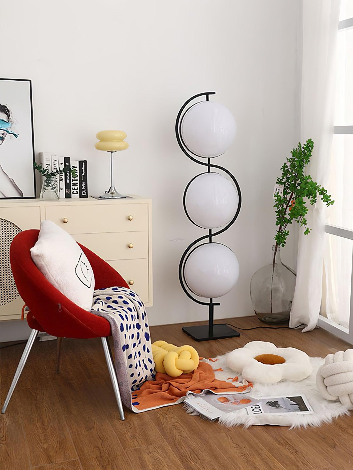 Triple Balls Floor Lamp ∅ 15.7″ - Lava-1-Luxehomezone