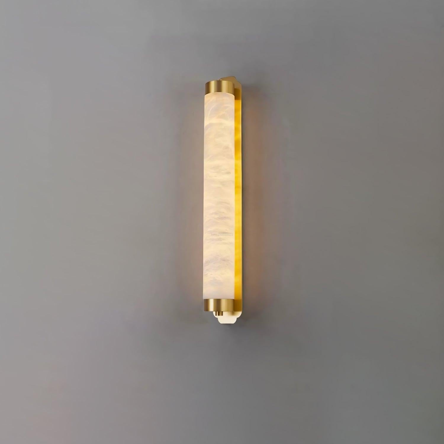 Cylindra Alabaster Brass Wall Sconce - Alabaster, Alabaster Wall Lamp-1-Luxehomezone