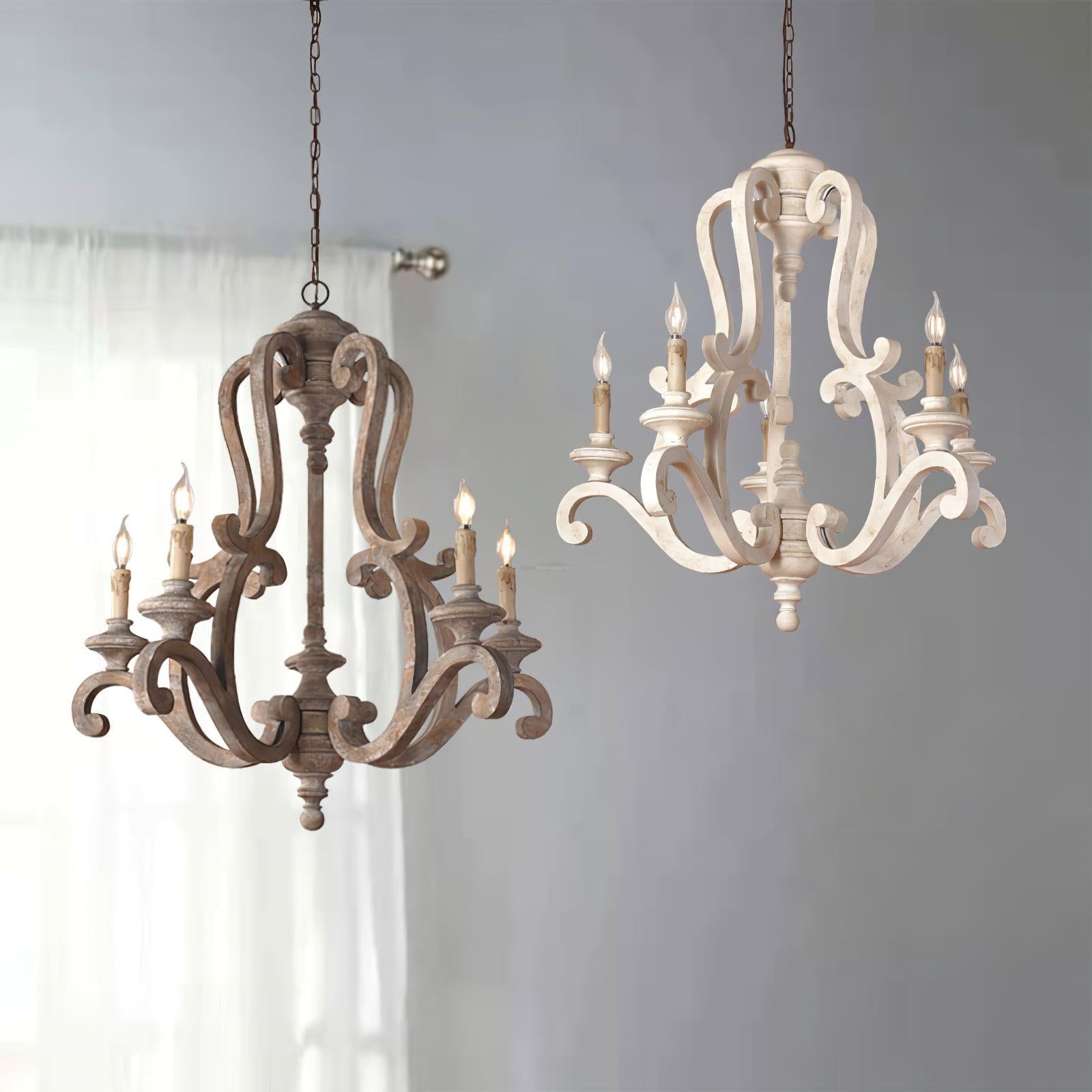 Parrotuncle Wooden Candle Chandelier Φ 23.6″ - Candle-1-Luxehomezone