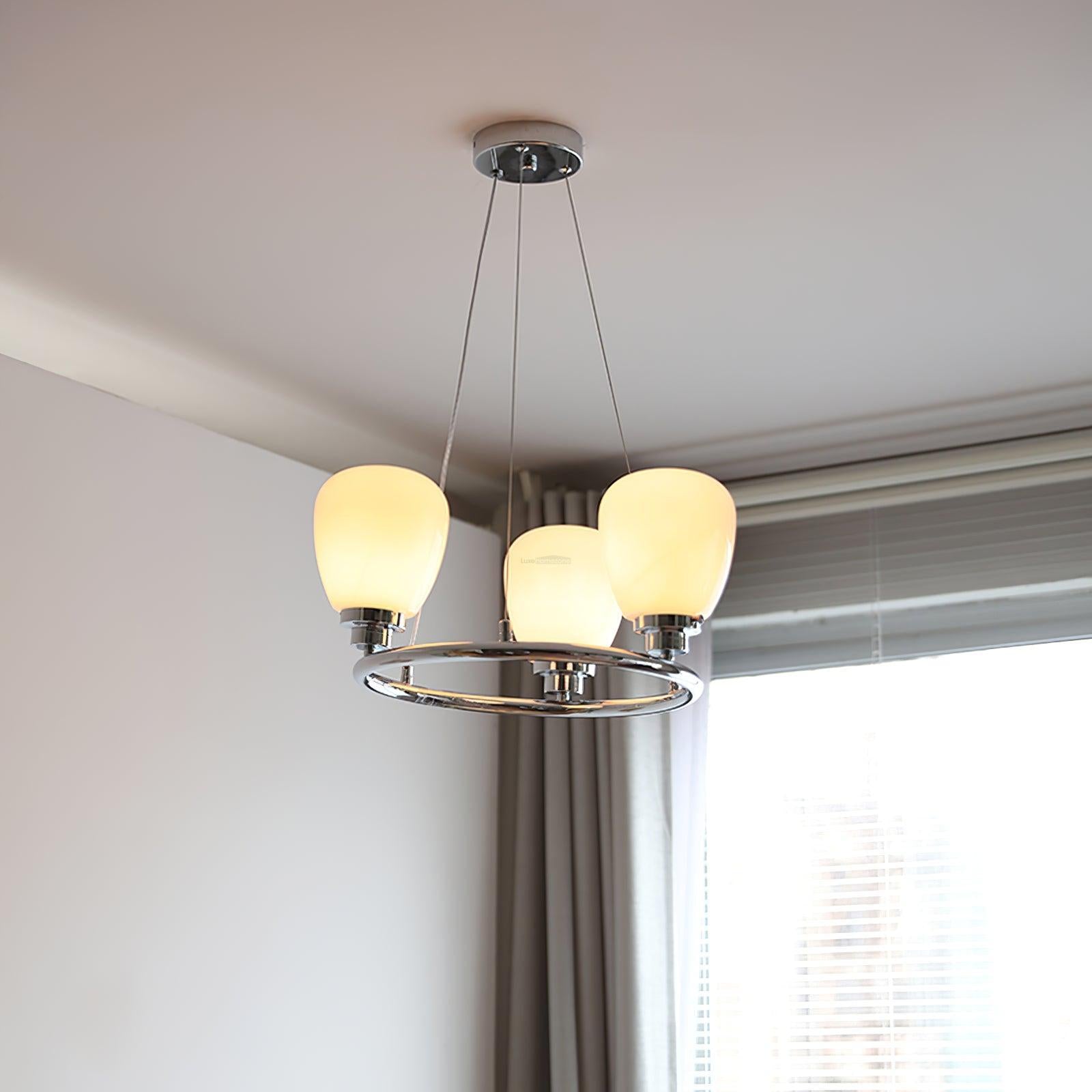 Werner Chandelier ∅ 17.7″ - Bend, Marshmallow Chandelier-1-Luxehomezone