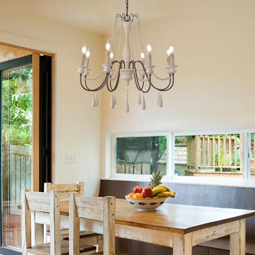 Candle Style Beaded Chandelier Φ 29.5″ - Candle-1-Luxehomezone