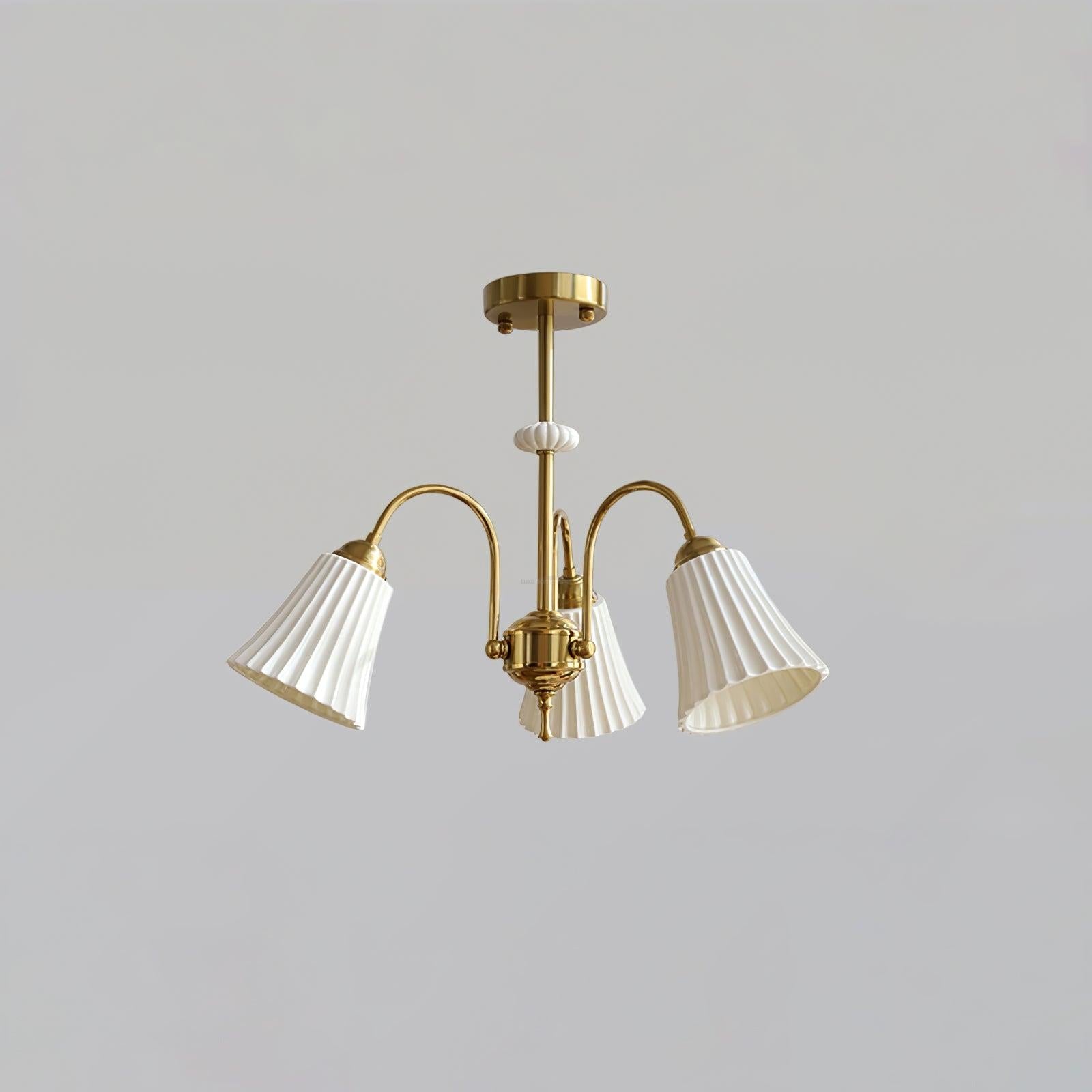 Medieval Ceramic Trumpet Chandelier with 3/5/8 lamps - Flower Ceramic-1-Luxehomezone