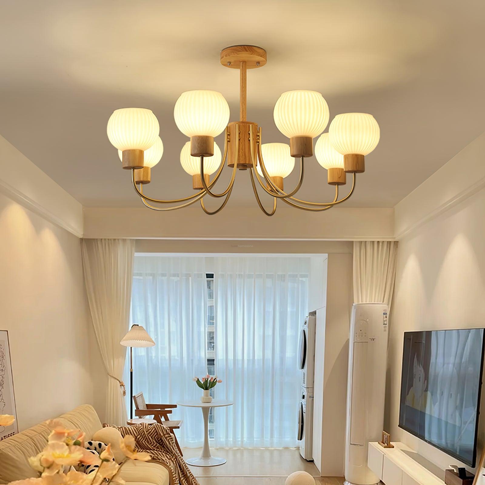 Donnelly Wooden Chandelier with6/8 heads - Luxehomezone