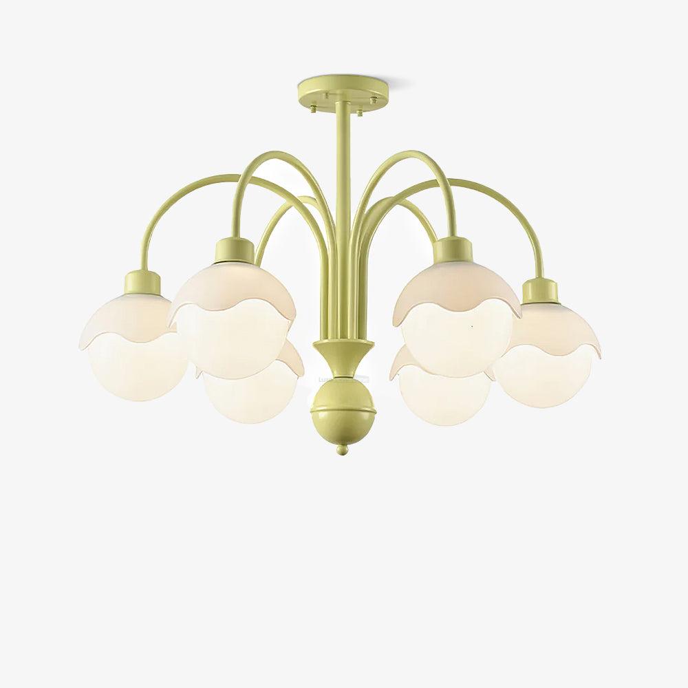 Creamy Lychee Matcha Chandelier with 4/6 heads - Zahara-1-Luxehomezone