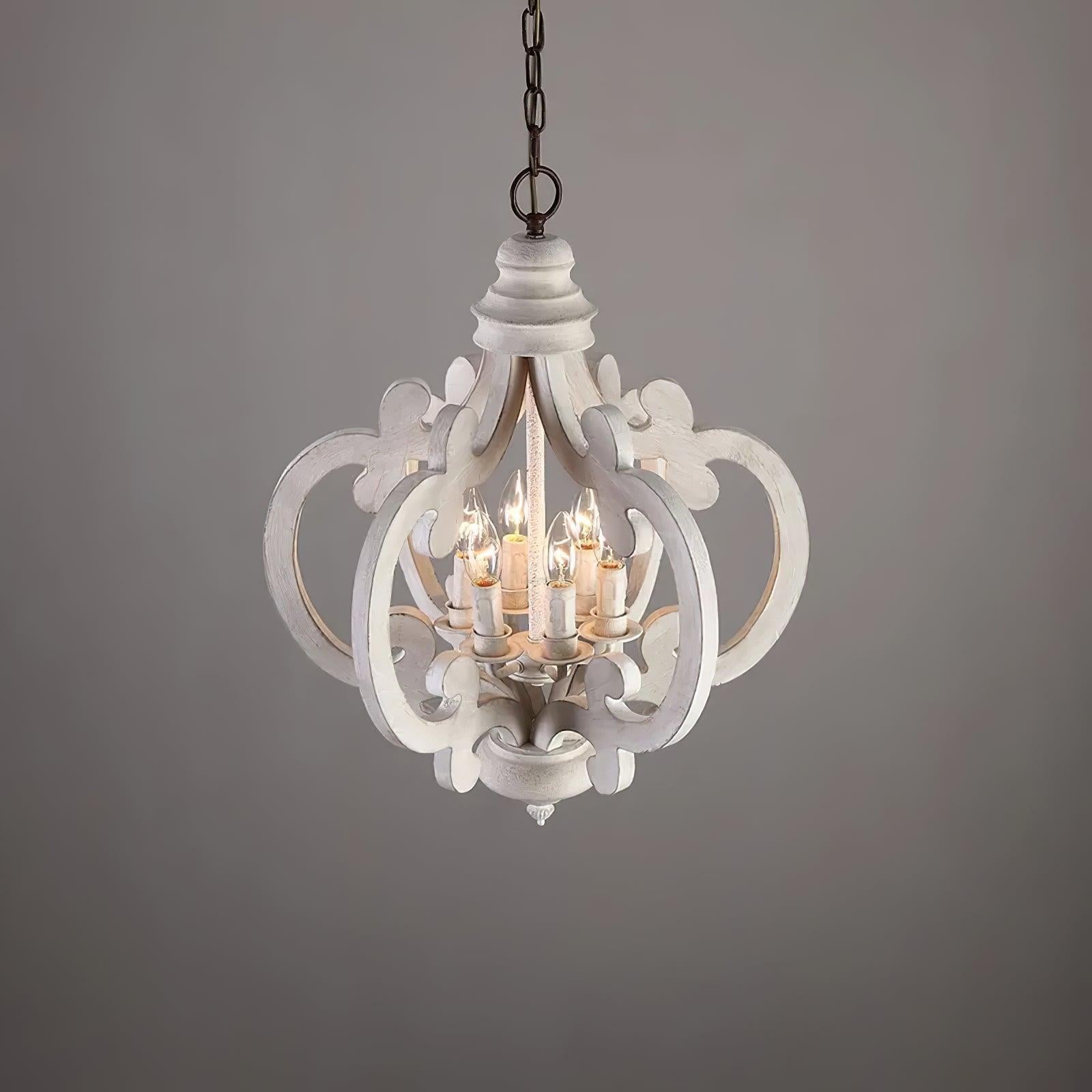Antique White Style Chandelier Φ 19.7″ - Genteel, Optimized-1-Luxehomezone