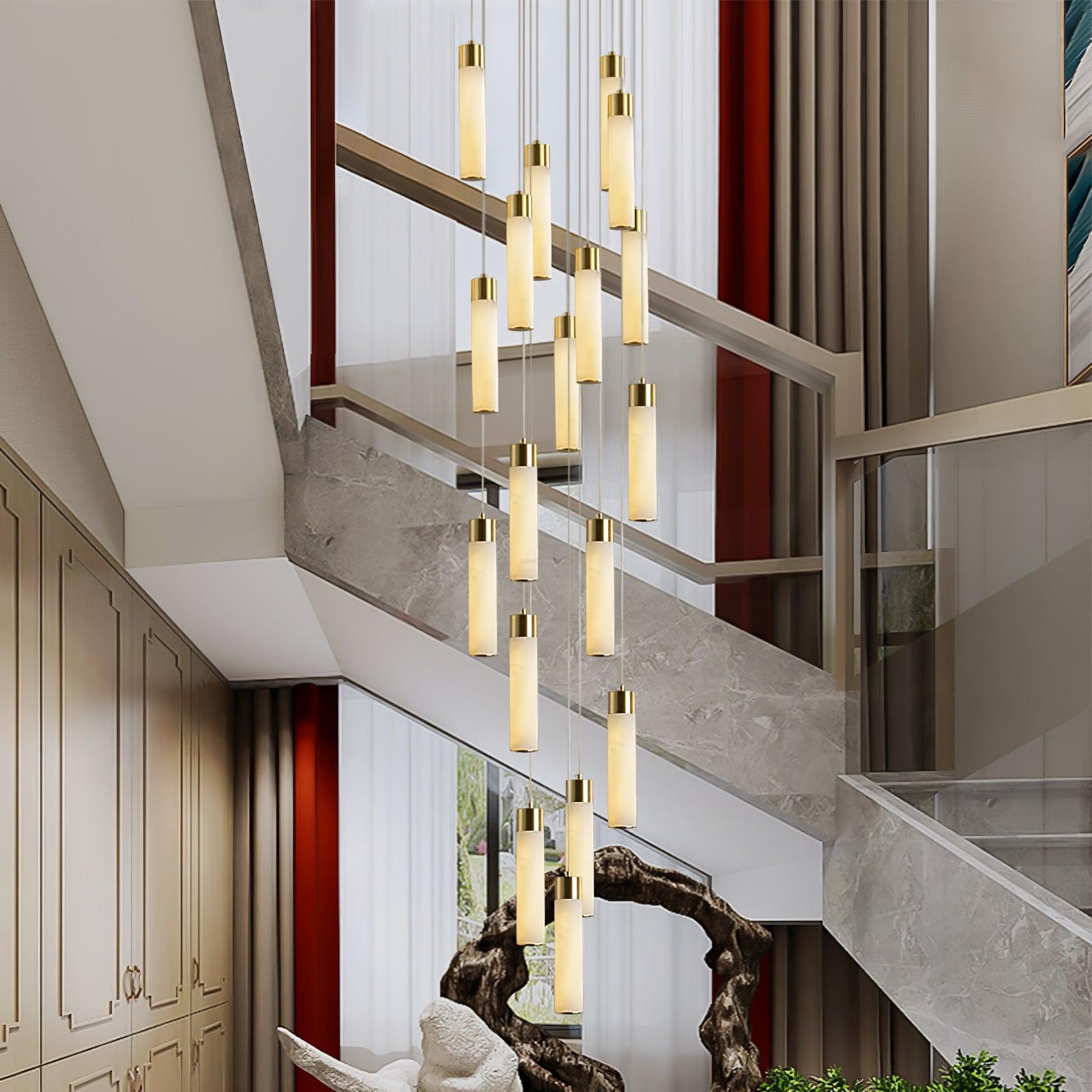 Celestial Alabaster Cascade Chandelier with 5/7/9/12/16/18/24/32 heads - Luxehomezone