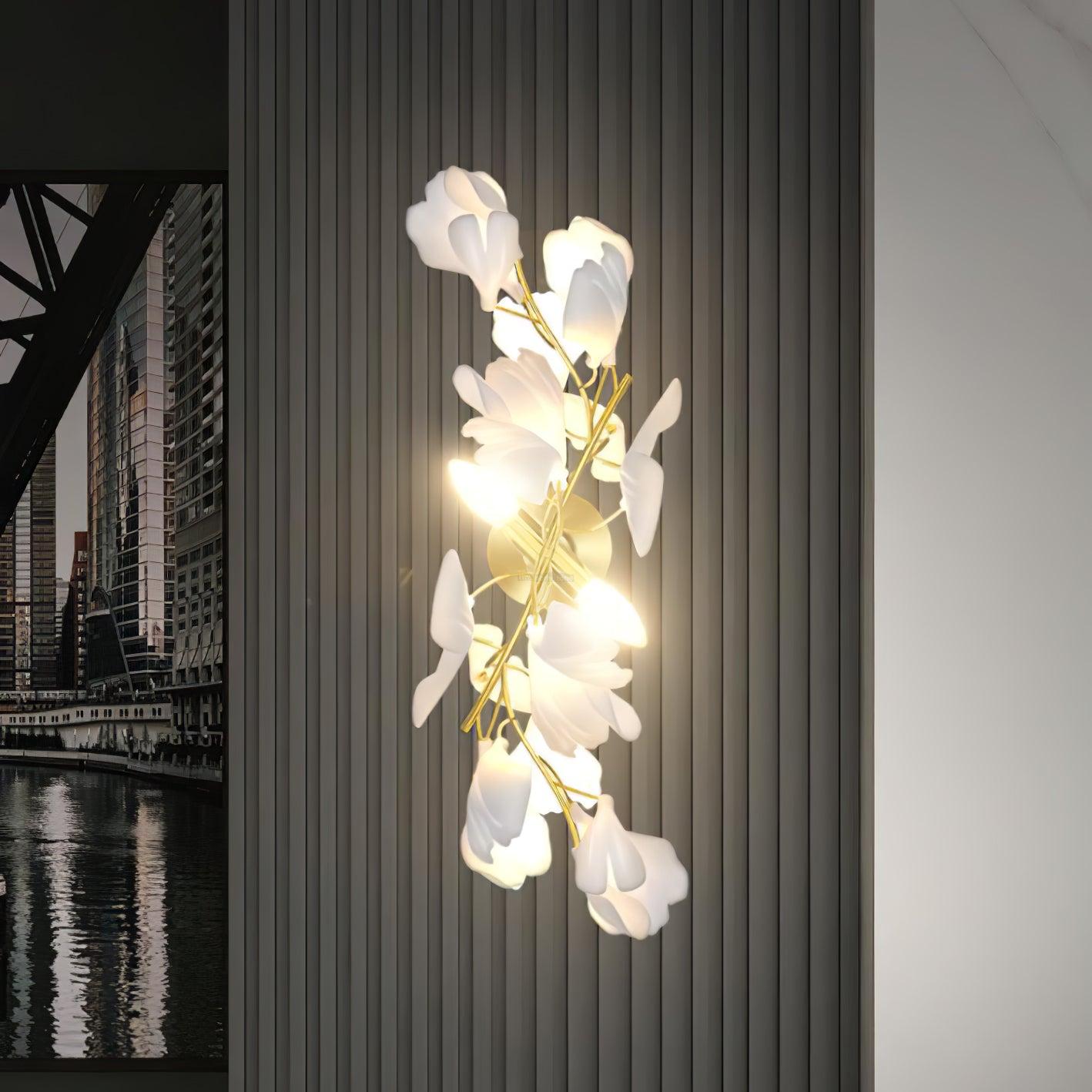 Gingko Wall Lamp with Flower - Gingko, Gingko Chandelier-1-Luxehomezone