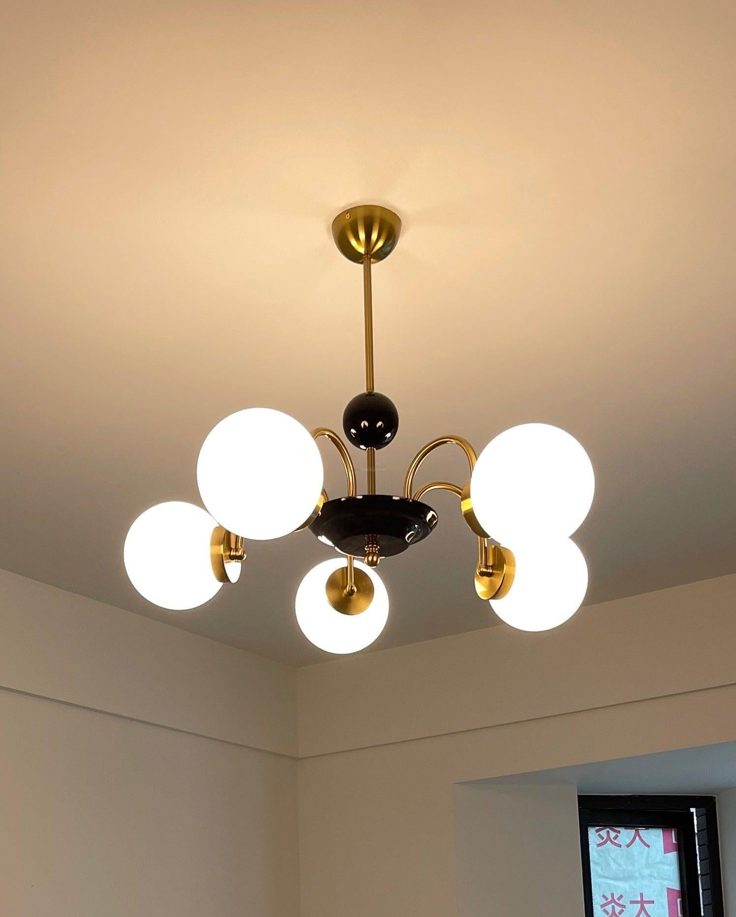 Yisu Glass Globe Chandelier with 3/4/5/6/8 heads - Bend, Marshmallow Chandelier, Optimized-1-Luxehomezone