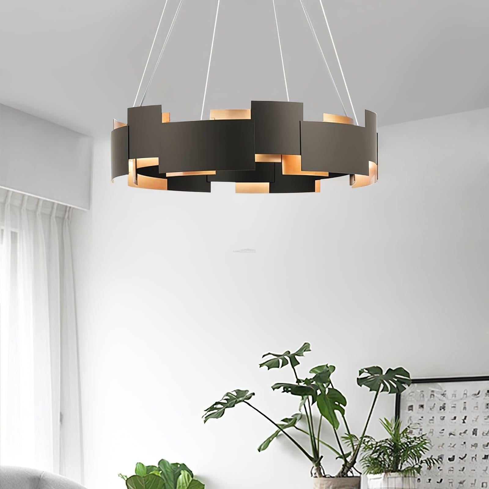 Kichler Oval Chandelier ∅ 23.6″ - Black & Gold-1-Luxehomezone