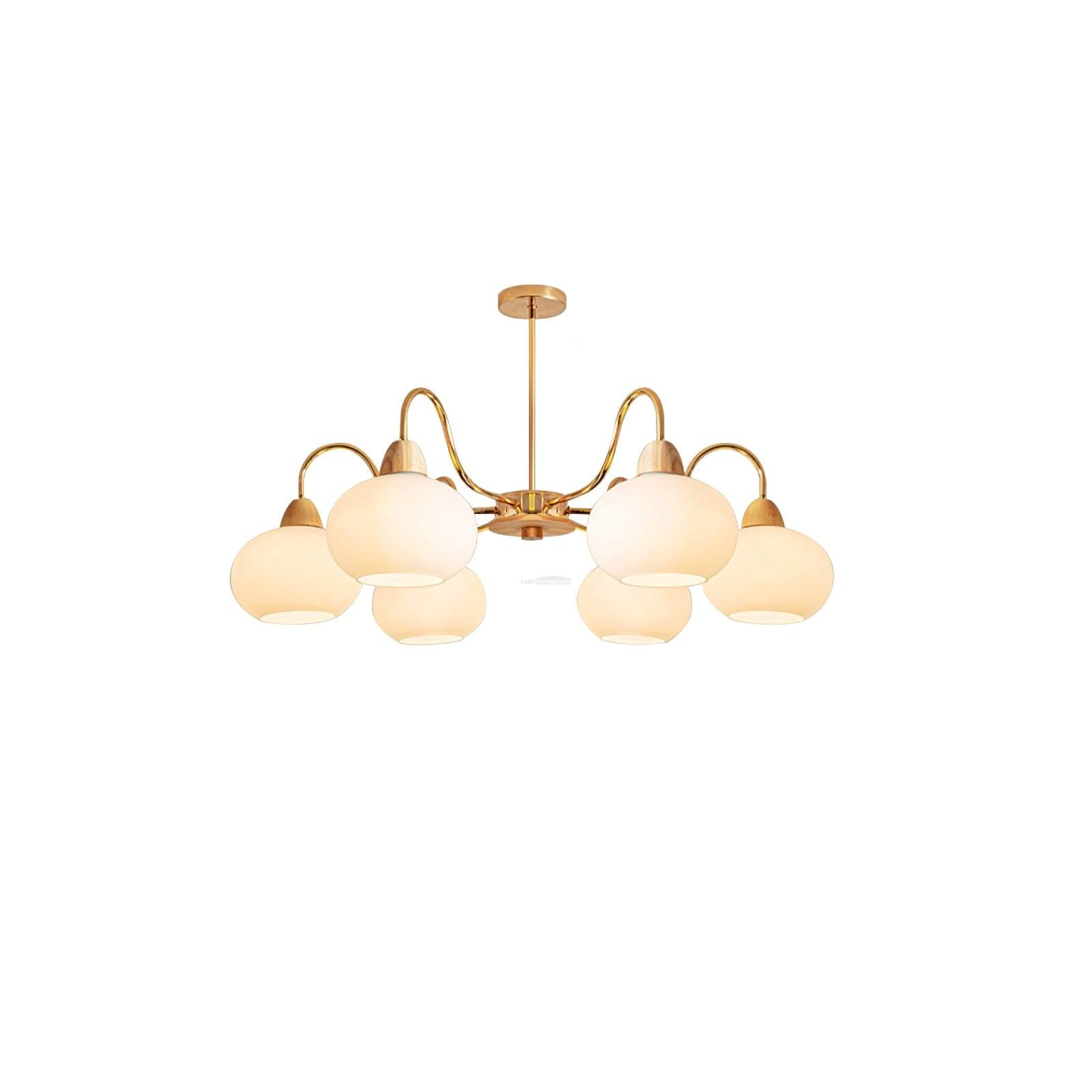 Glass Persimmon Chandelier with 3/5/6/8 heads - Glass Chandelier, Persimmon-1-Luxehomezone