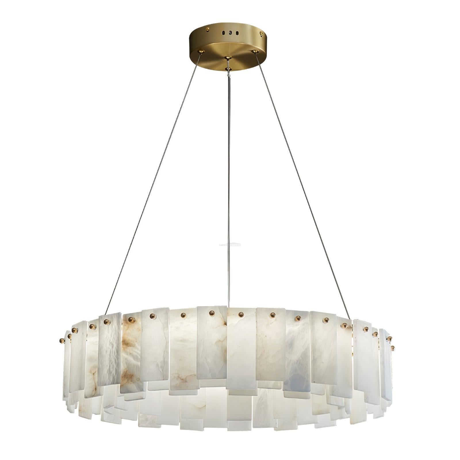 Celestial Alabaster Round/Square Chandelier - Alabaster, Alabaster Chandelier-1-Luxehomezone