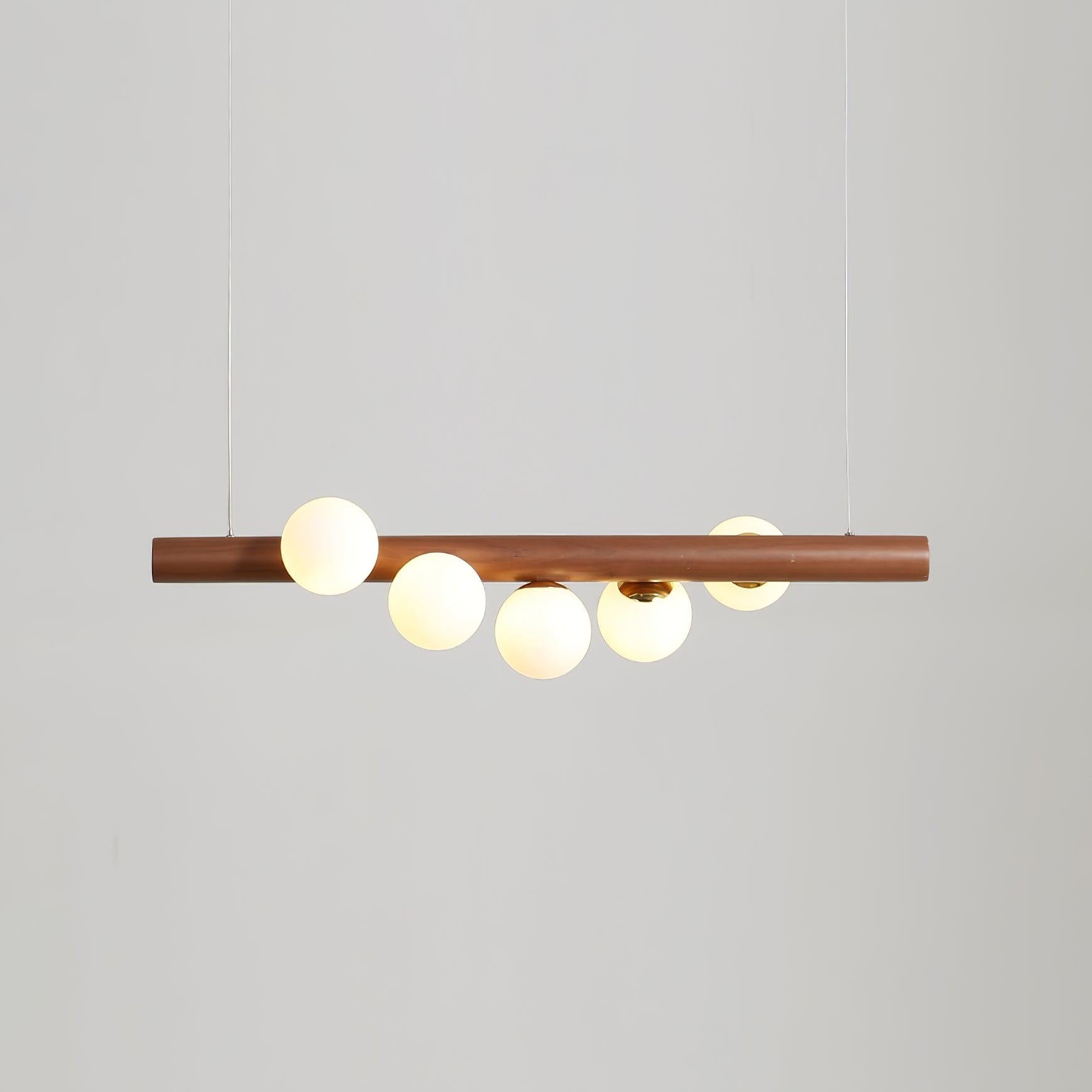 Scandinavian Wooden Pendant - Walnut & White, Wood-1-Luxehomezone