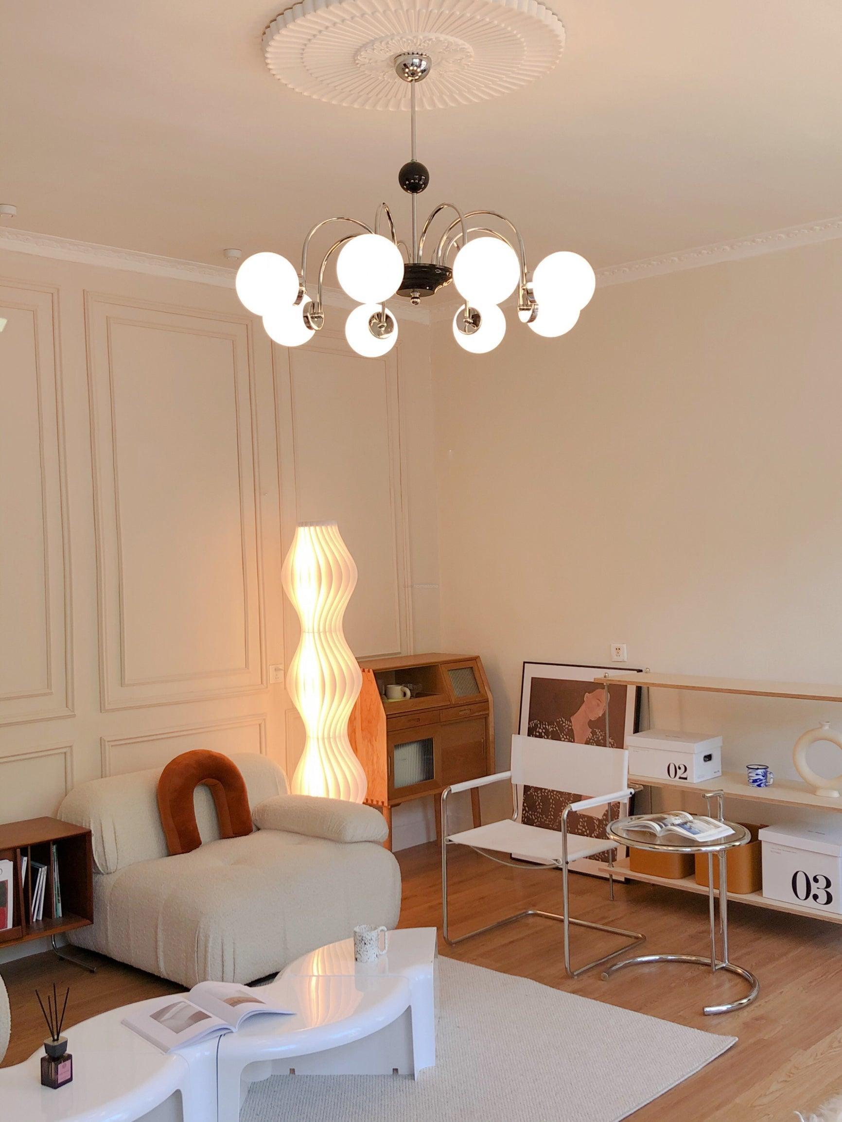 Yisu Glass Globe Chandelier with 3/4/5/6/8 heads - Bend, Marshmallow Chandelier, Optimized-1-Luxehomezone